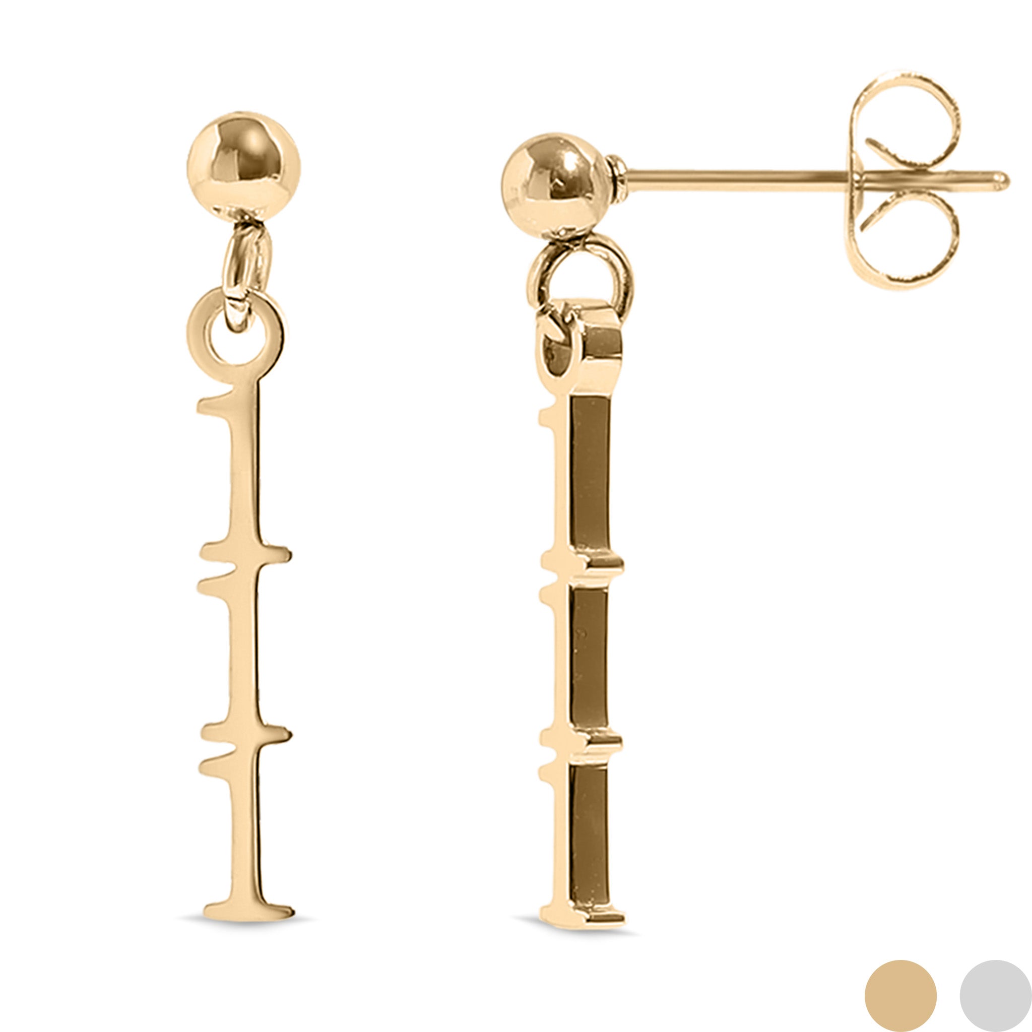 18K Gold PVD Stainless Steel Angel Number Earrings / ERJ0045、mySite、dreamappss