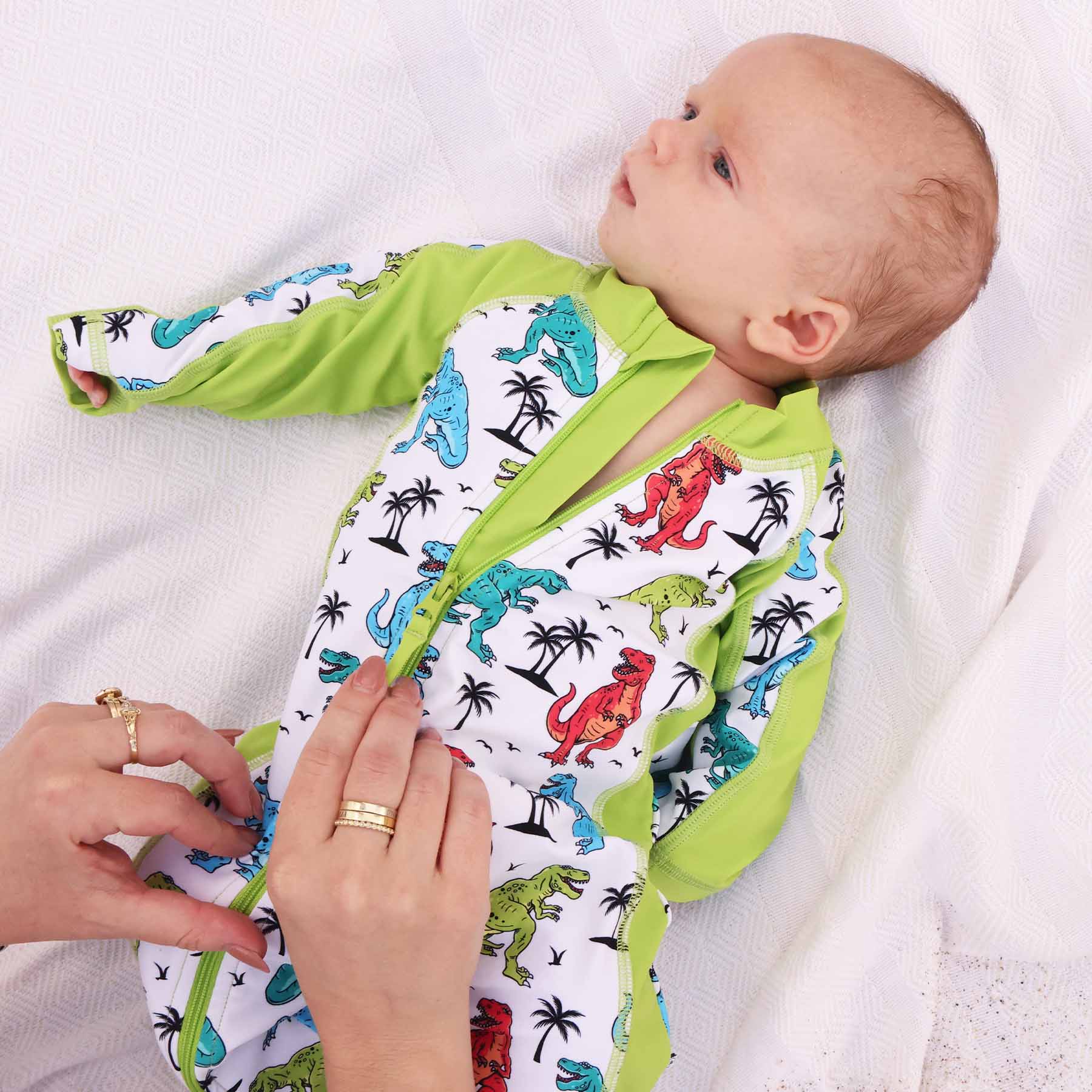  Long Sleeve Rash Guard Swim Romper Full Length | Tropical T-Rex、mySite、layawaytickets