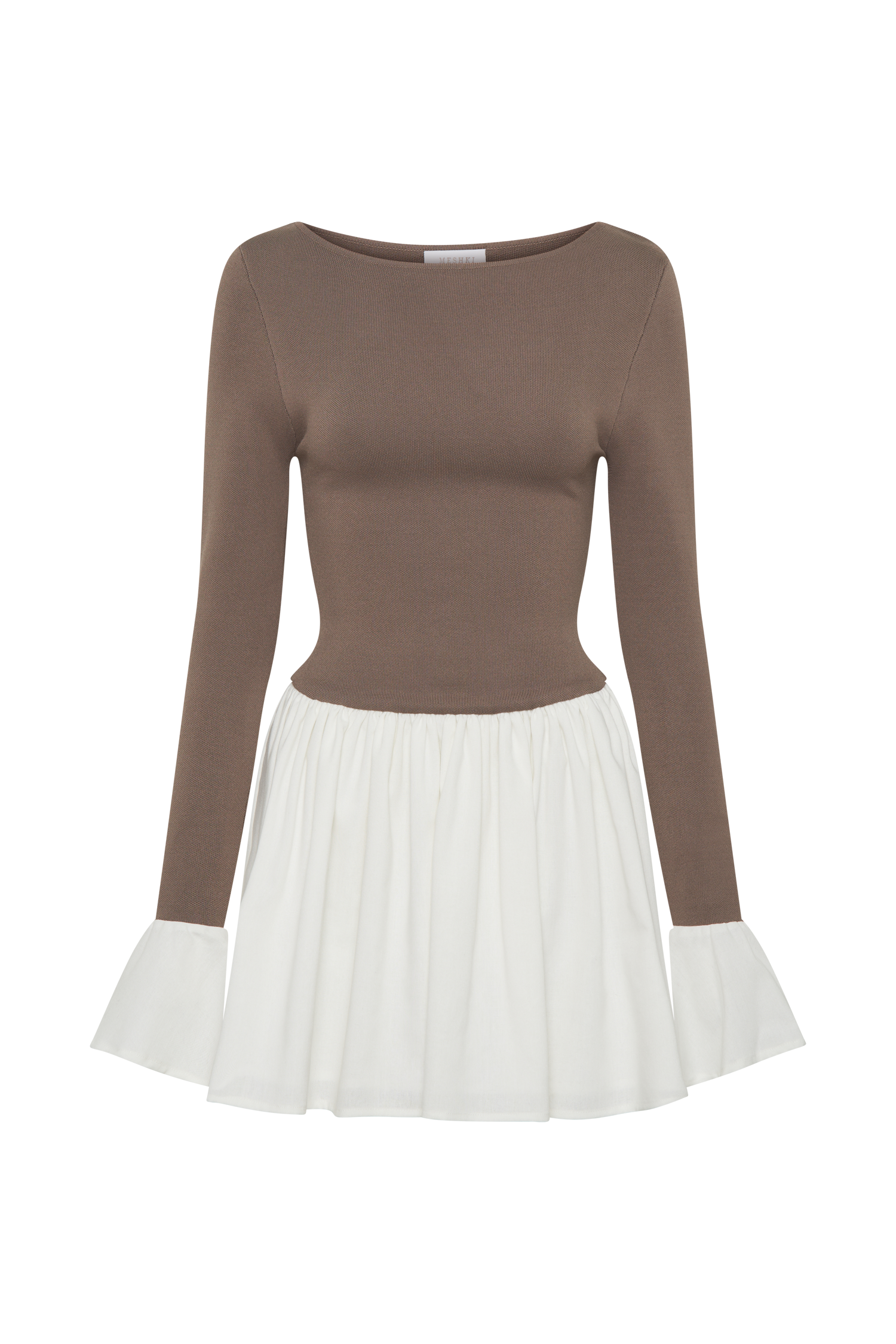 Sansa Knit And Linen Mini Dress - Smoke & Ivory、mySite、solidvoid