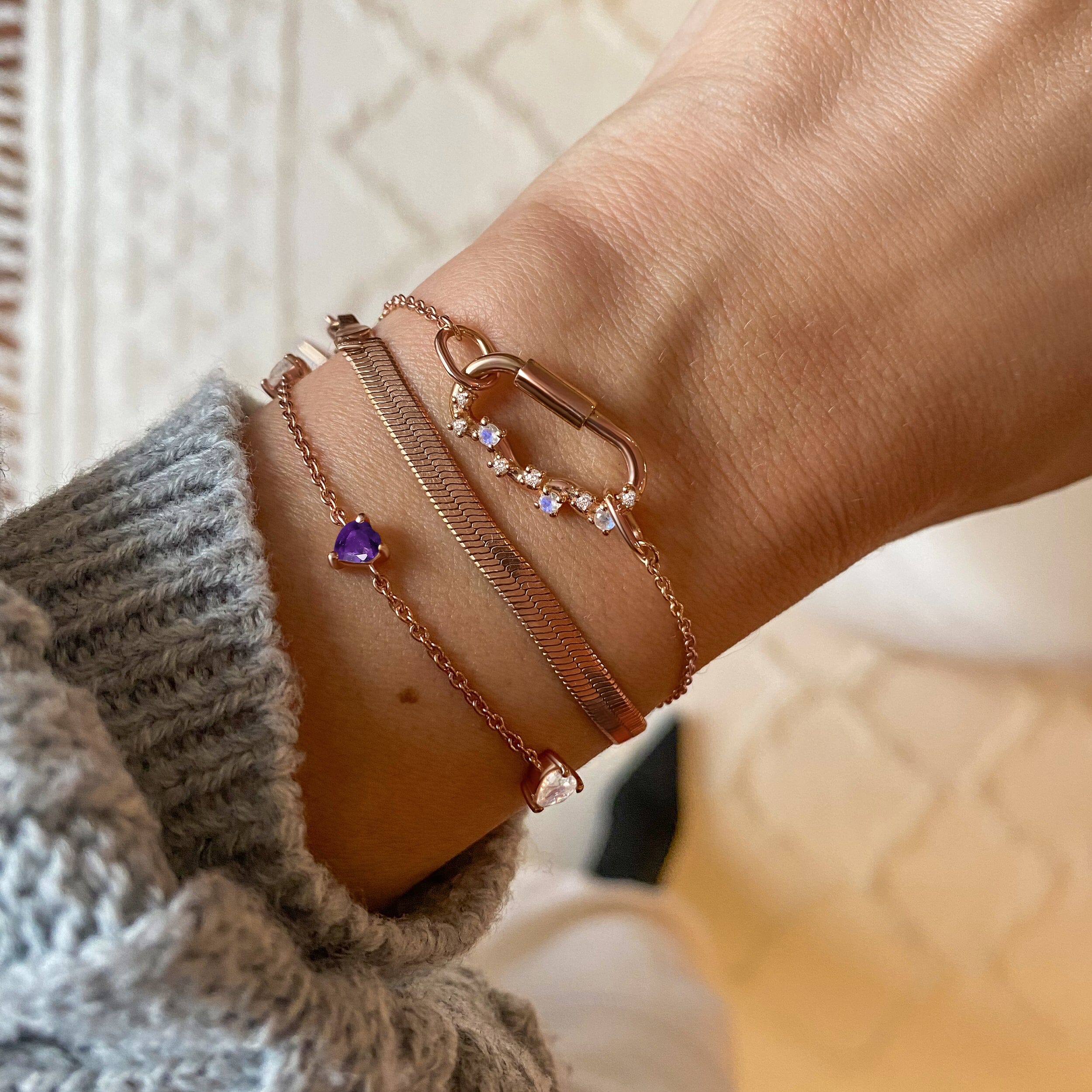 Amethyst Never Without My Gem Bracelet - February Birthstone、mySite、hinf8tx79
