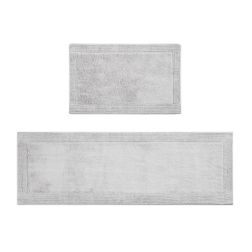 100% Cotton Tufted 3000GSM Reversible Bath Rug Grey 24x72"、、eastwooduniform