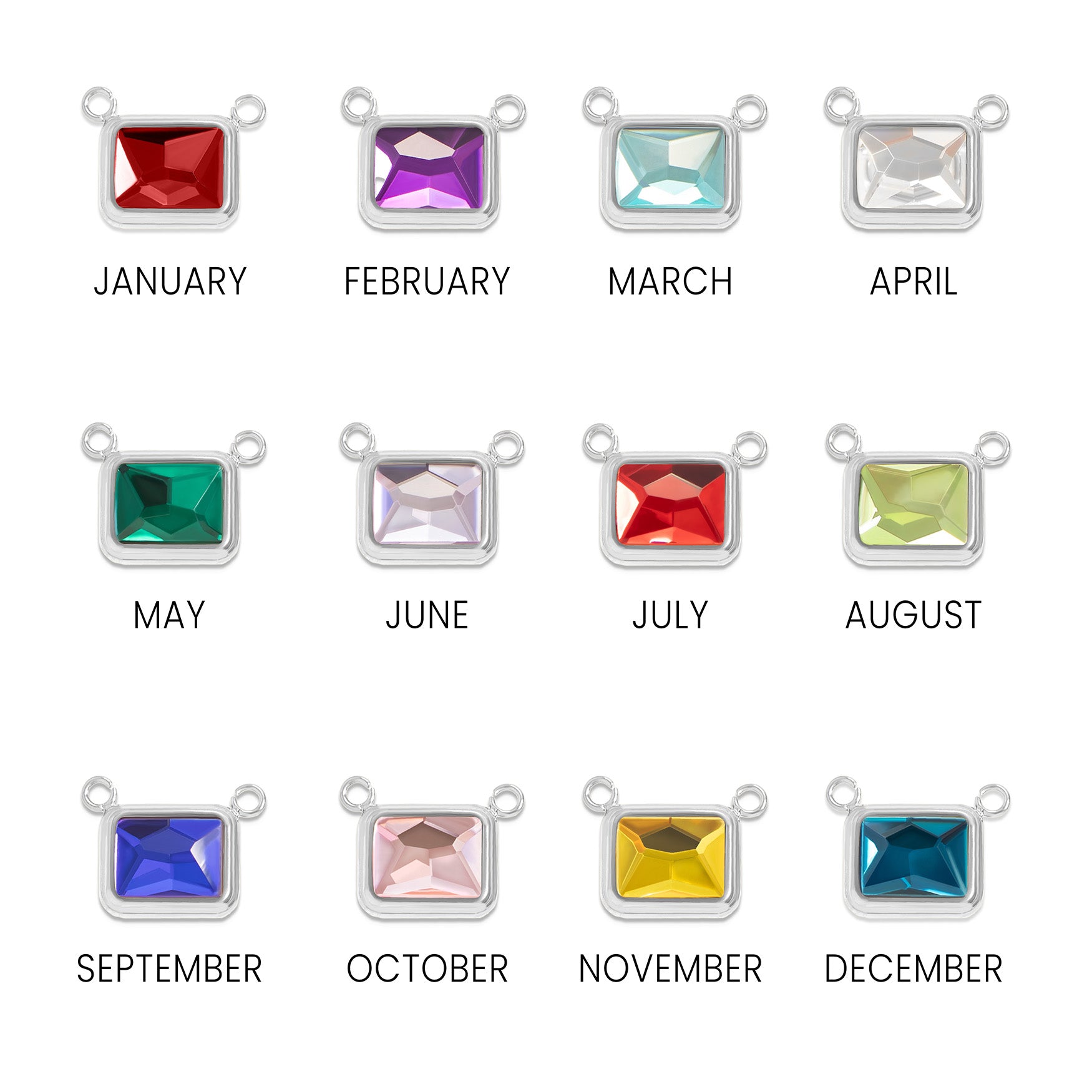 Stainless Steel Emerald Birthstone Connector Charm / PDL0262、mySite、dreamappss
