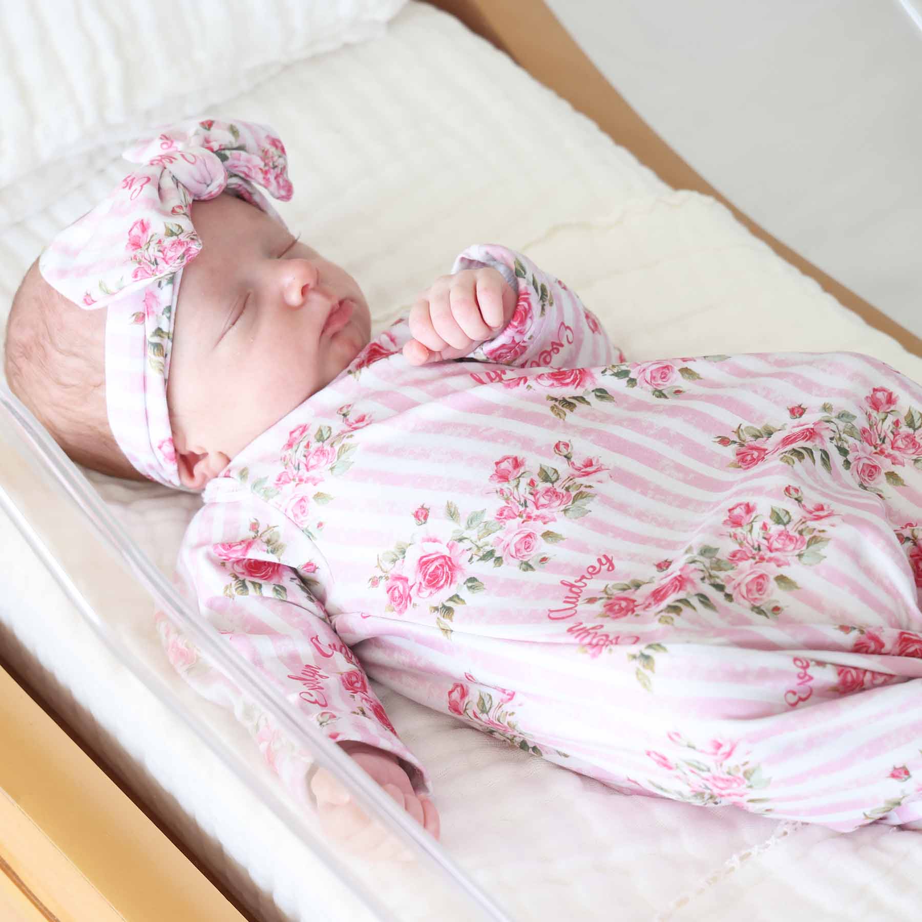  Shabby Chic Personalized Newborn Baby Knot Gown、mySite、layawaytickets