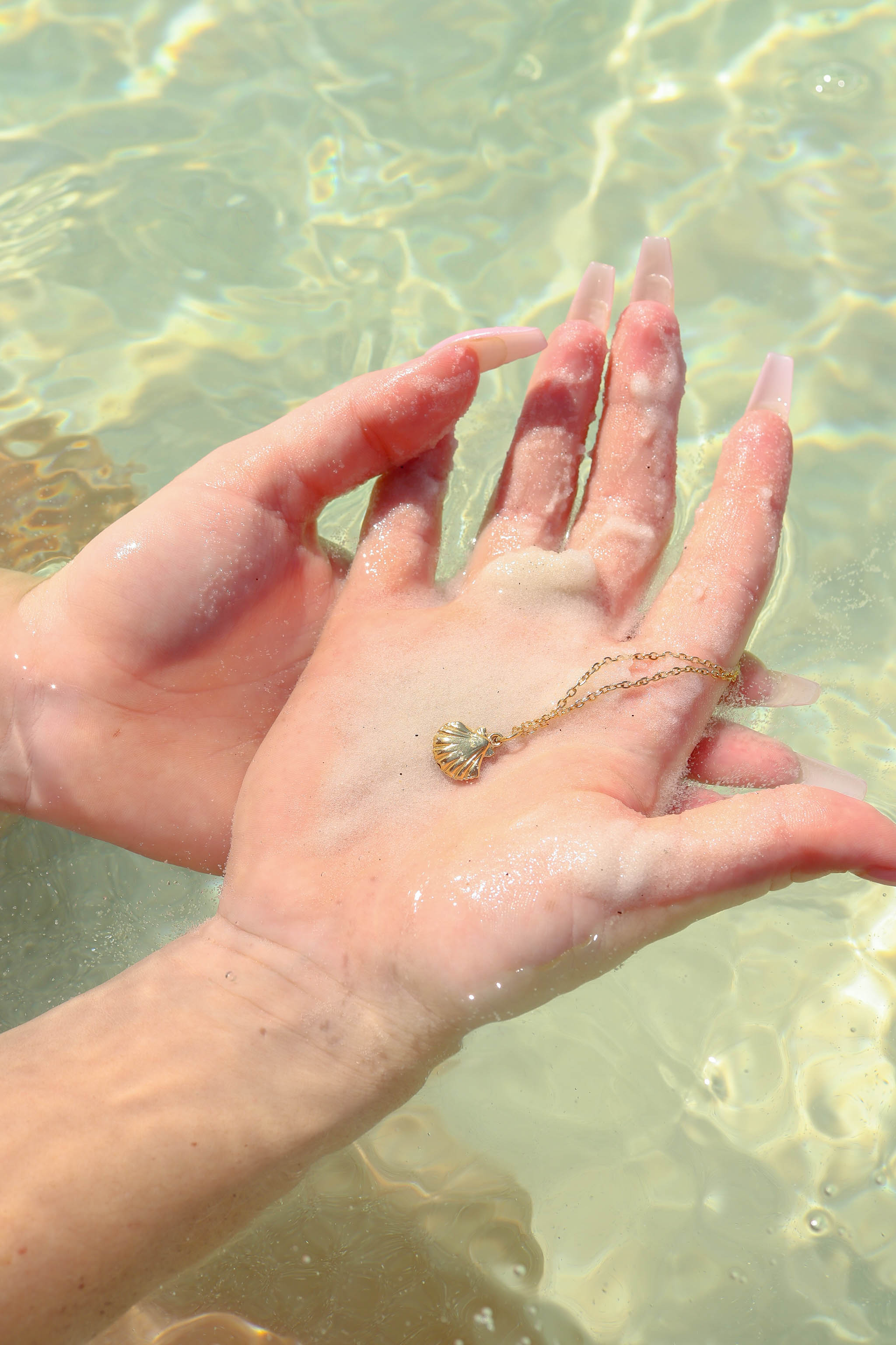 18K Gold PVD Stainless Steel Clam Shell Charm / PDL0097、mySite、dreamappss