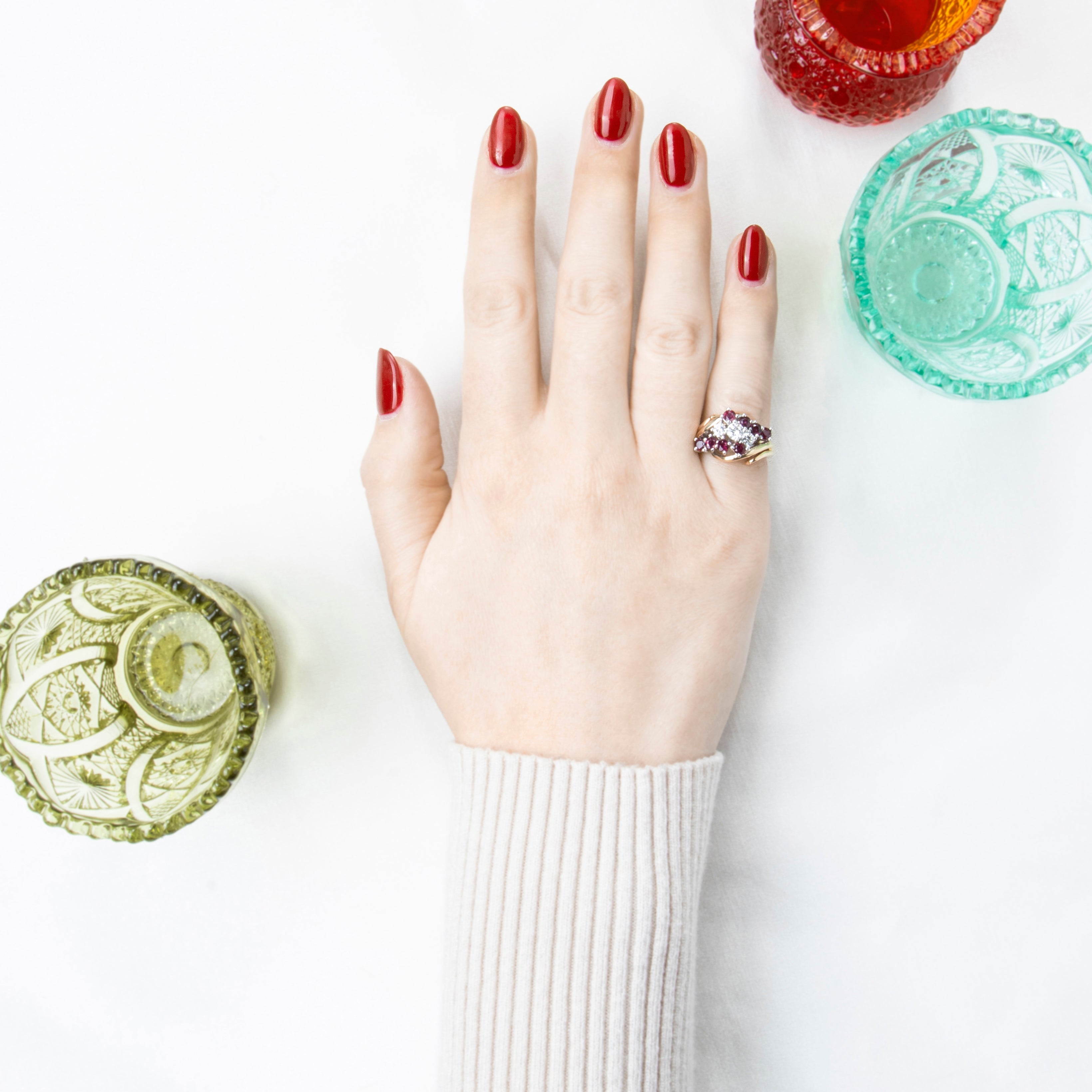 Vintage 14k Yellow Gold 1cttw Ruby .50cttw Diamond High Set Cocktail Ring 4.75、mySite、hinf8tx79