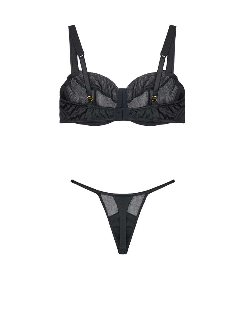  Fleur du Jour Black Balcony Bra & Thong、mySite、justintrudeaud