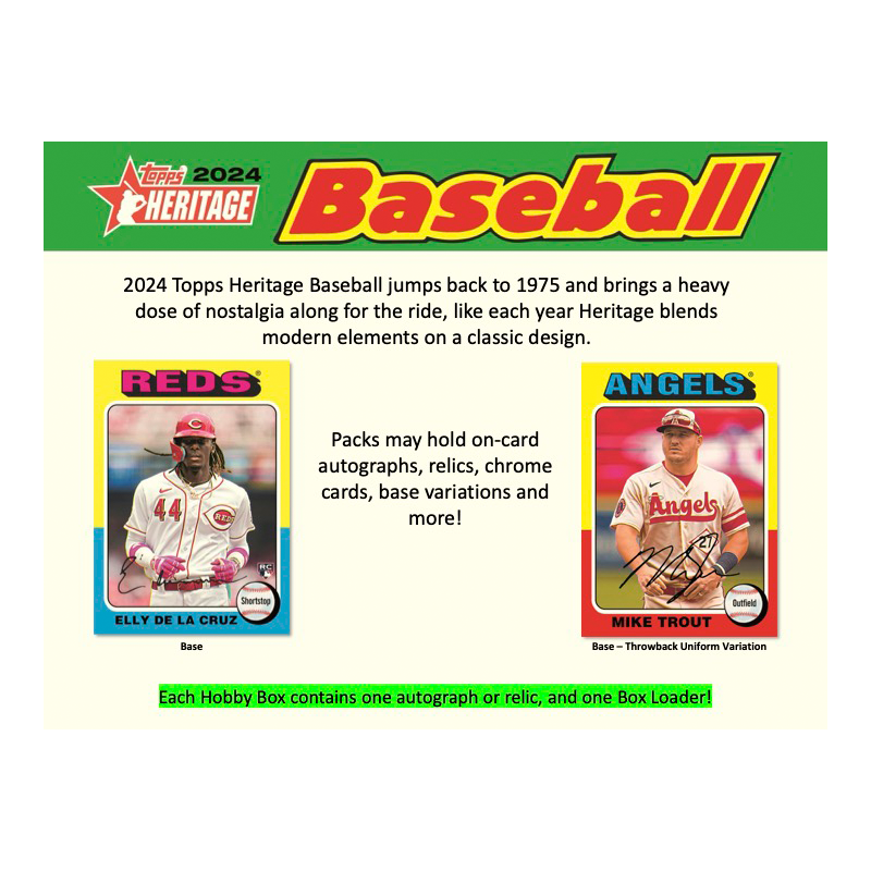 2024 Topps Heritage Baseball Hobby Box、mySite、waistdrama