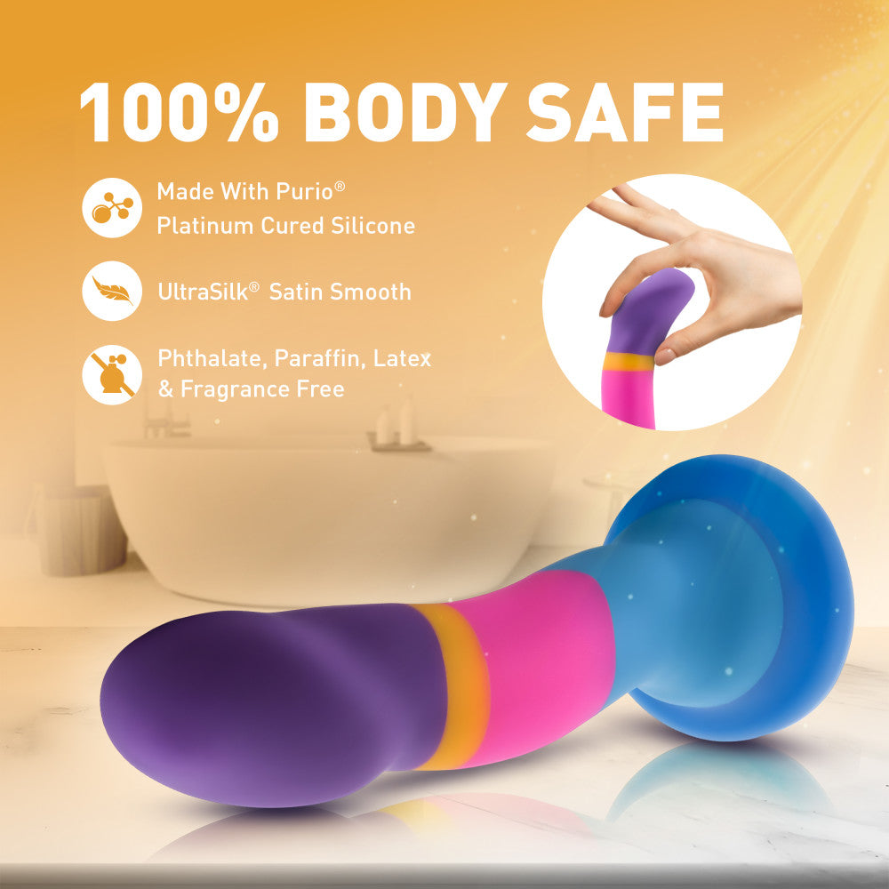 Avant By Blush® | Hot 'n' Cool D1: Artisan 7 Inch Curved G-Spot Dildo with Suction Cup Base - Elegantly Made with Smooth Ultrasilk® Purio™ Silicone、mySite、bottomscart
