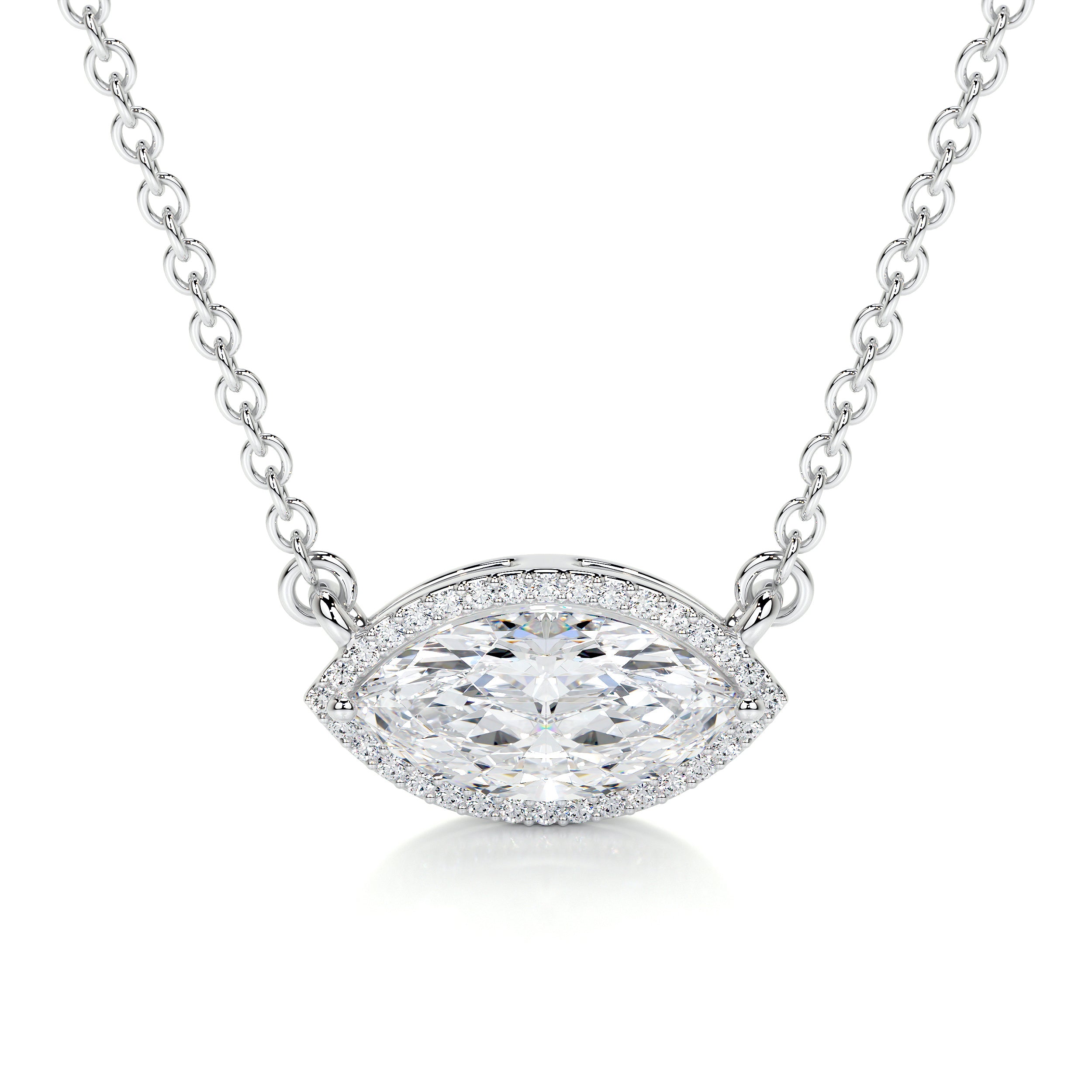 Britney Moissanite & Diamonds Necklace -18K White Gold、mySite、hinf8tx79