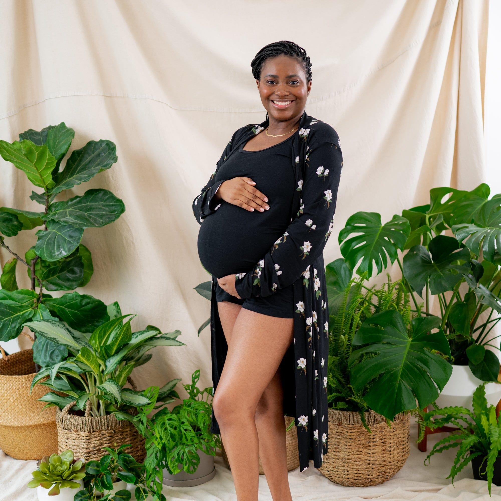  Women’s Lounge Robe in Big Midnight Magnolia、mySite、layawaytickets