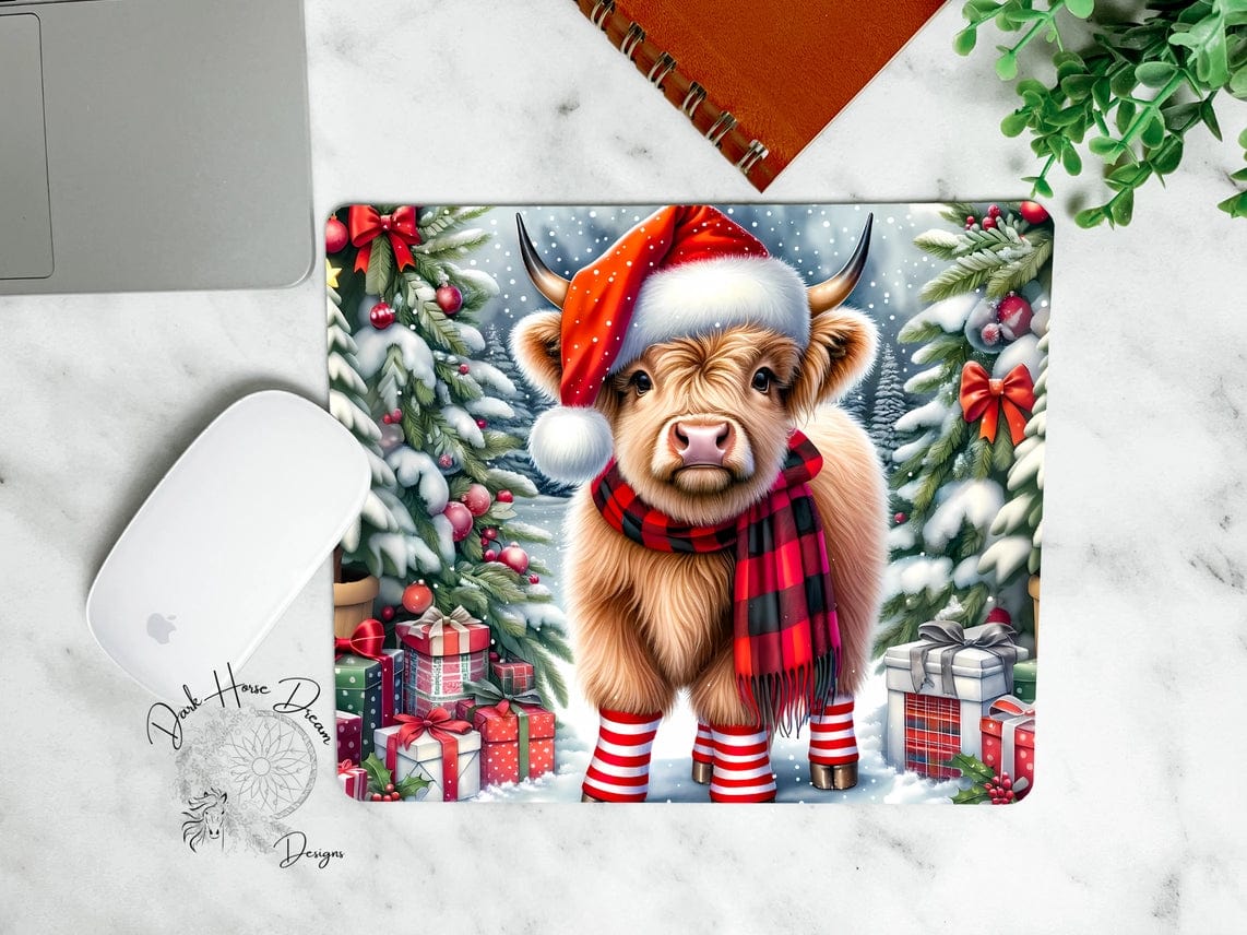 Christmas Highland Calf Mouse Pads Made in the USA!、mySite、g9winljtr