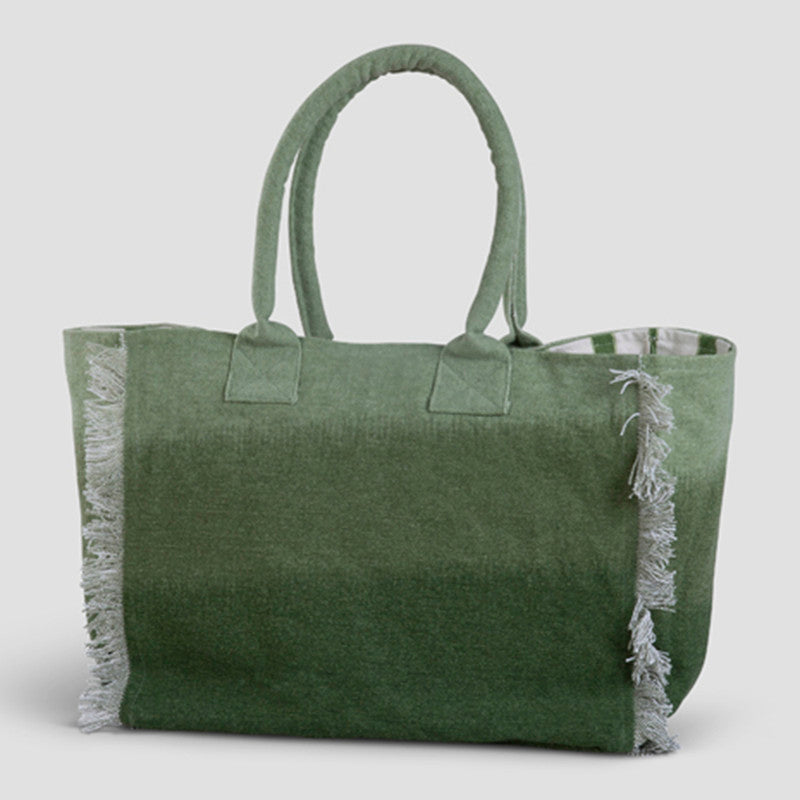 Canvas Tote Bag | Green | 38 x 33 cm、mySite、camillekostekn