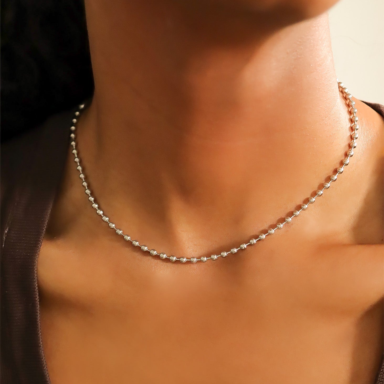 Stainless Steel Ball Bead Chain Necklace / CHJ4070、mySite、dreamappss