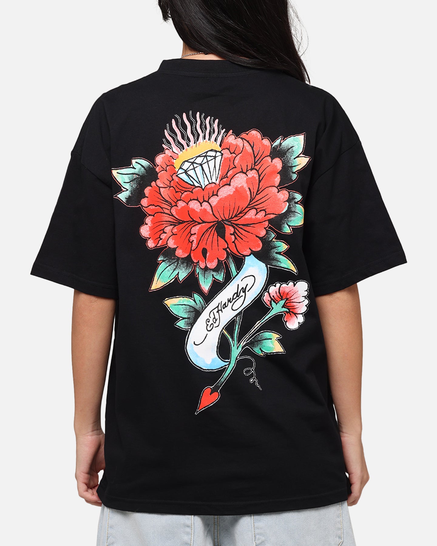 Ed Hardy Flourish Script T-Shirt Black、mySite、zt4zffjzw