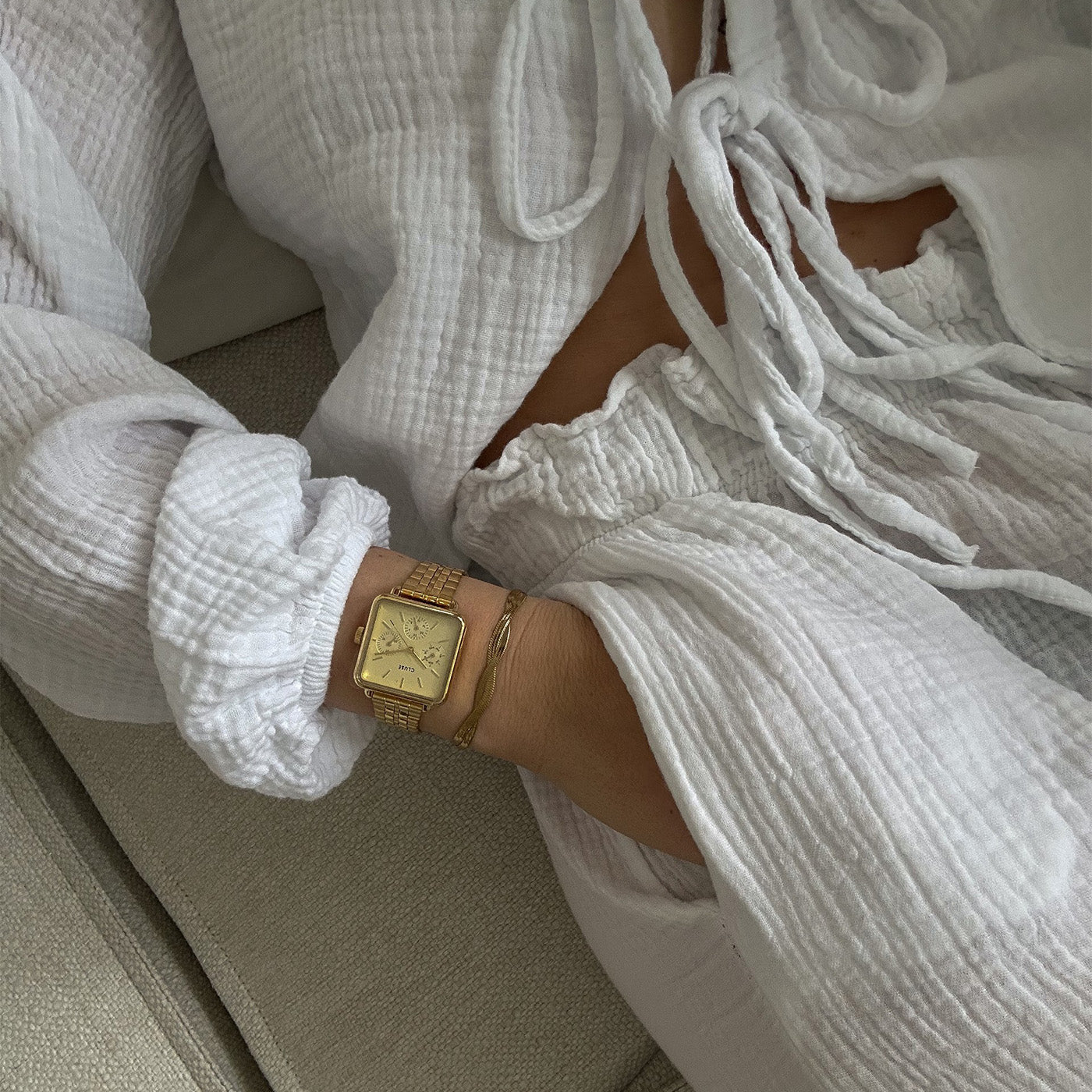 La Tétragone Multifunction Watch Steel, Full Gold Colour、mySite、botmansion