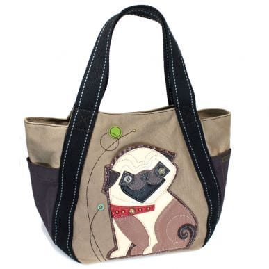 Pug Dog Canvas Tote Bag Large Chala-LAST ONE!、mySite、g9winljtr