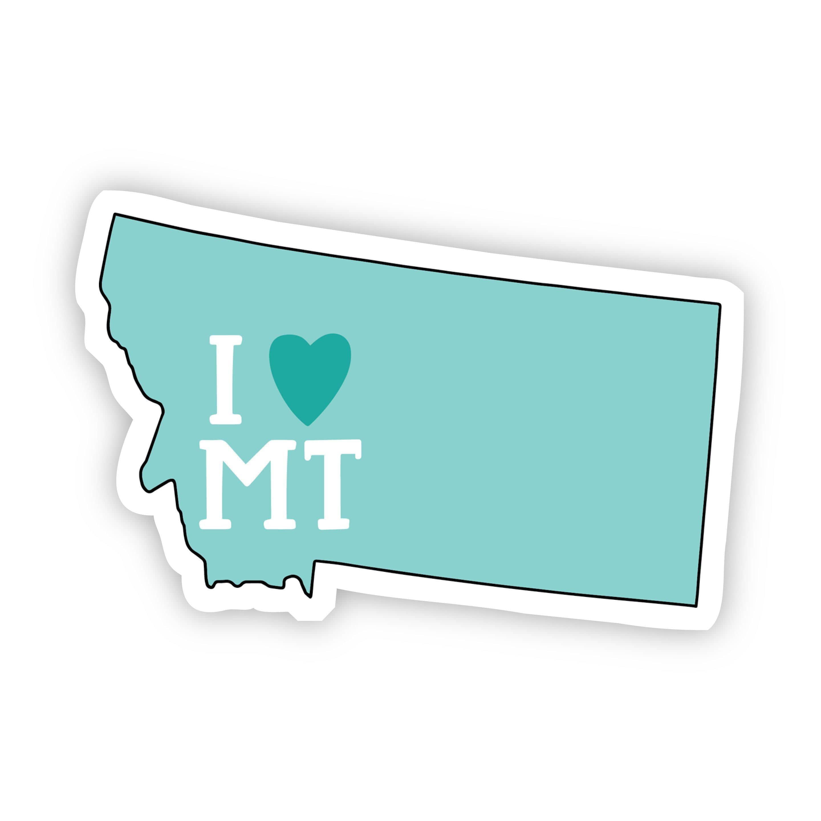  I Love Montana Teal Sticker、mySite、elrpsem3k