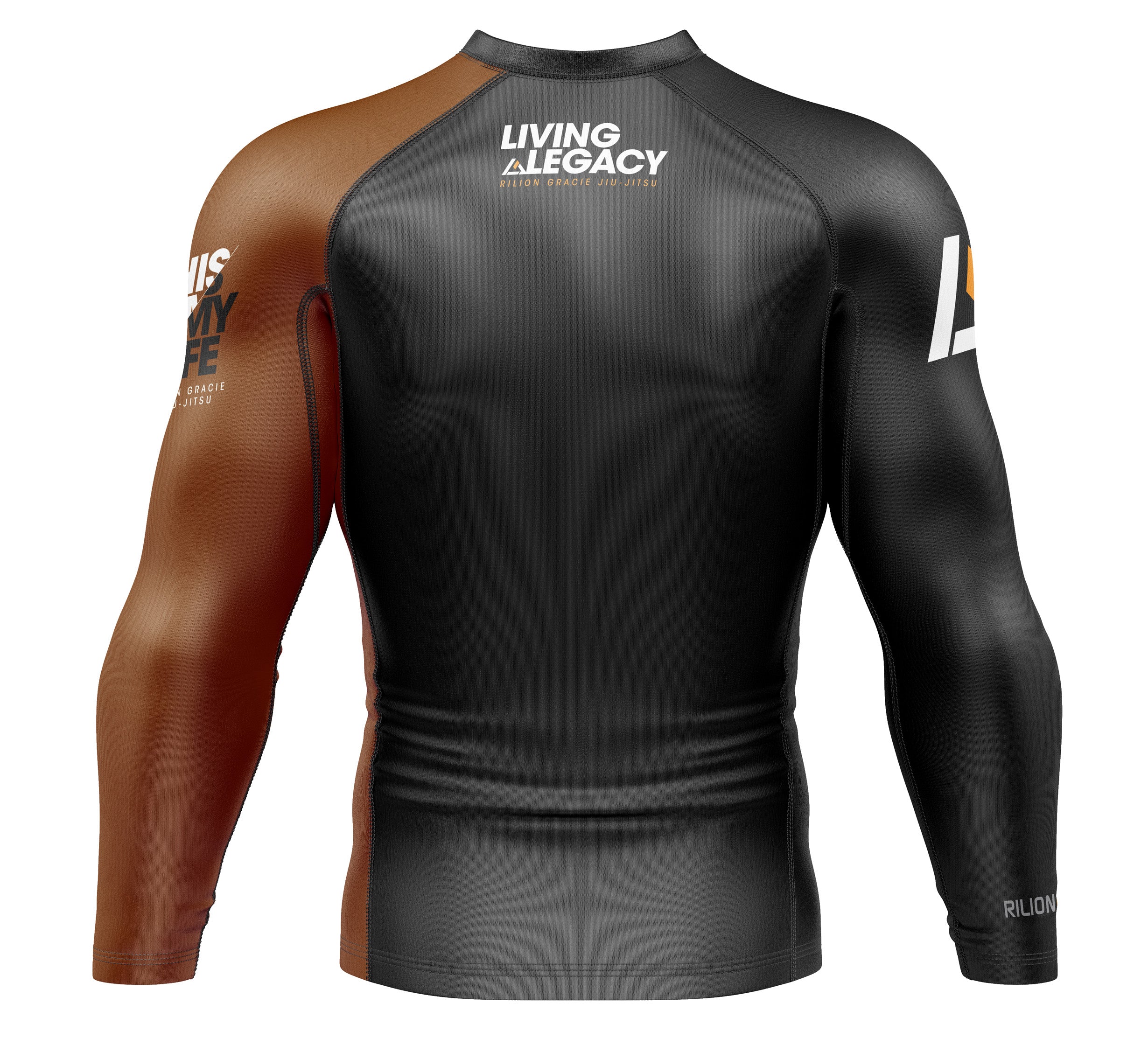 Rilion Gracie Long Sleeve Ranked Rashguard Brown、mySite、gigharbornorthrealestate