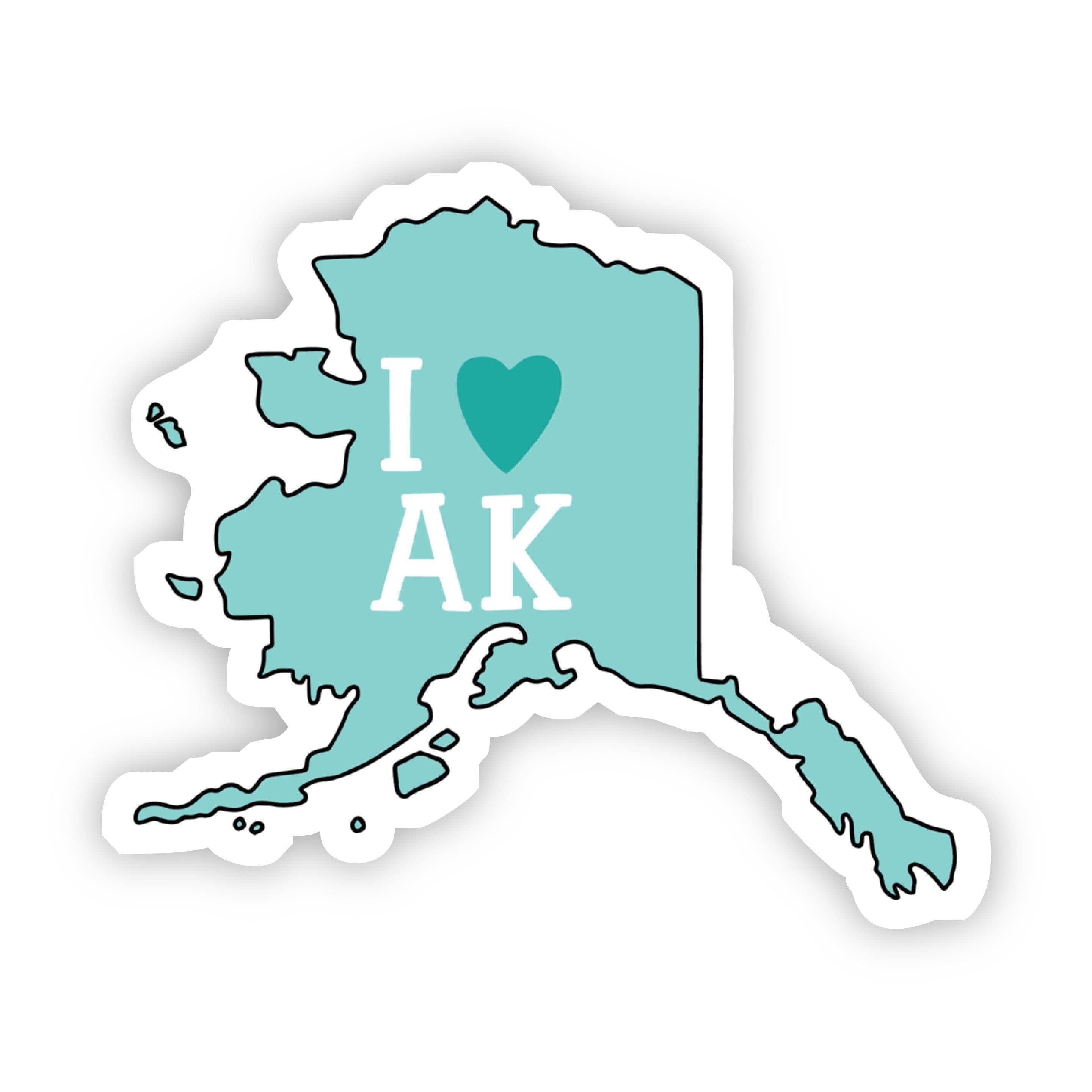  I Love Alaska Teal Sticker、mySite、elrpsem3k