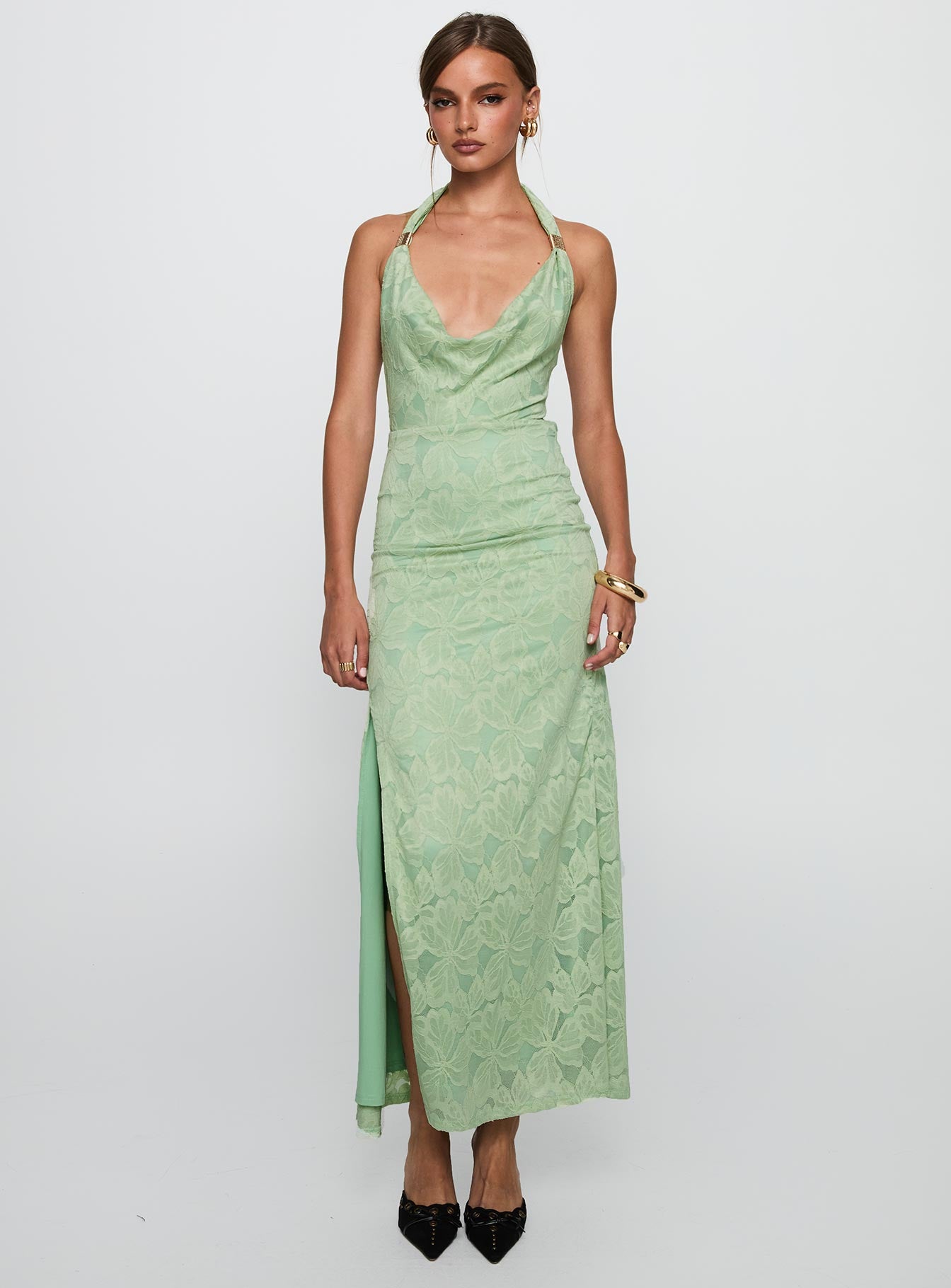 Starfall Halter Maxi Dress Sage、mySite、solidvoid