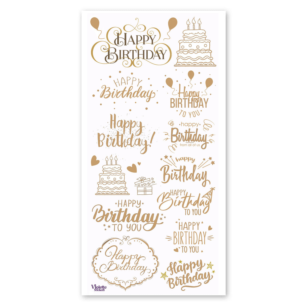  Gold Foil Birthday Wishes Stickers、mySite、ghnorth