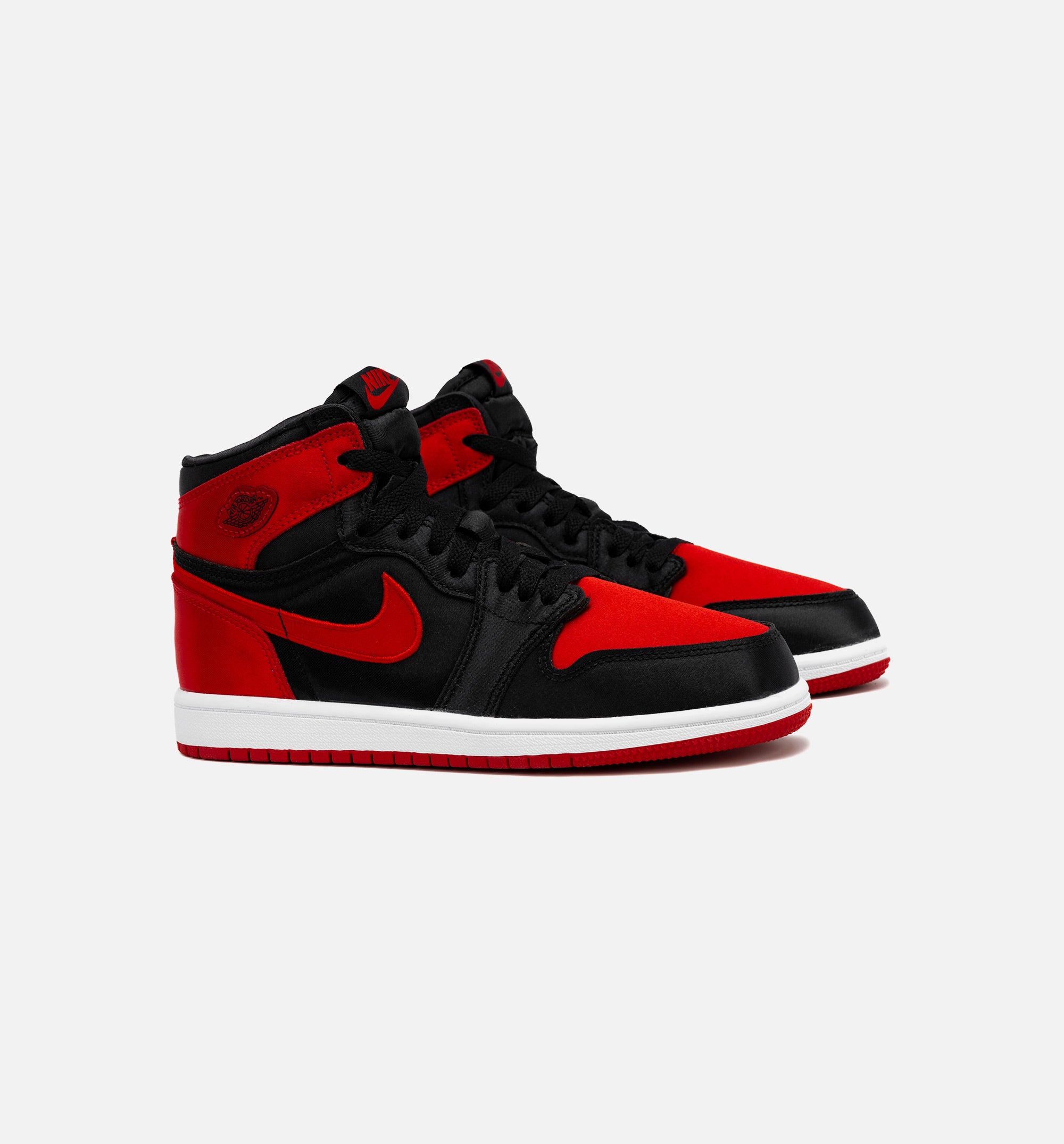 Air Jordan 1 Retro Hi OG Satin Bred Preschool Lifestyle Shoe - Black/Red Free Shipping、mySite、dreamappss