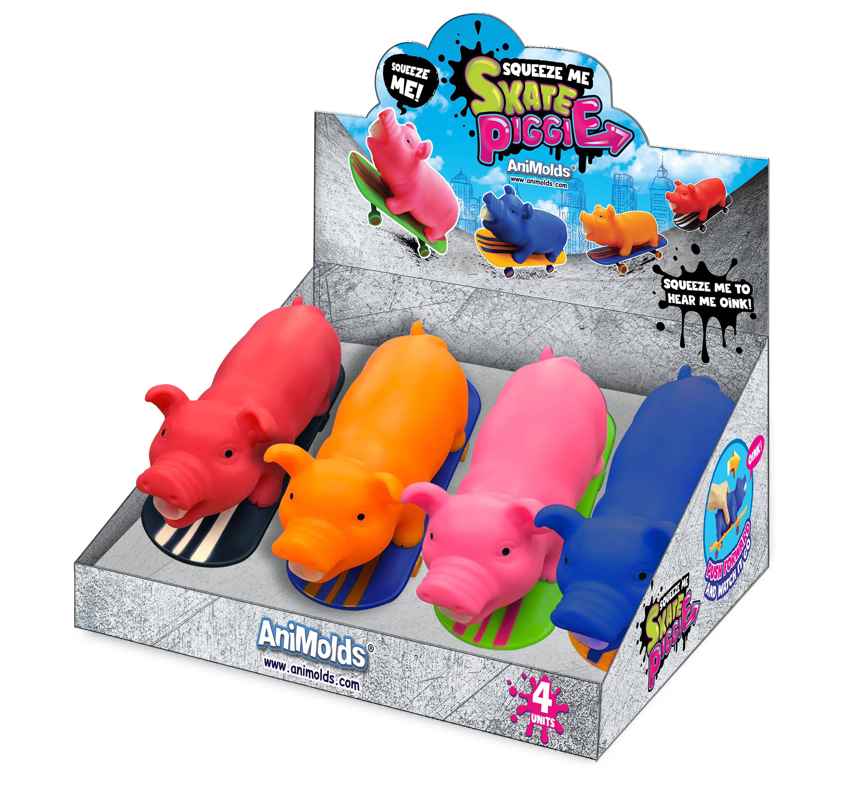 Squeeze Me Skating Piggy Toy for Kids、mySite、g9winljtr