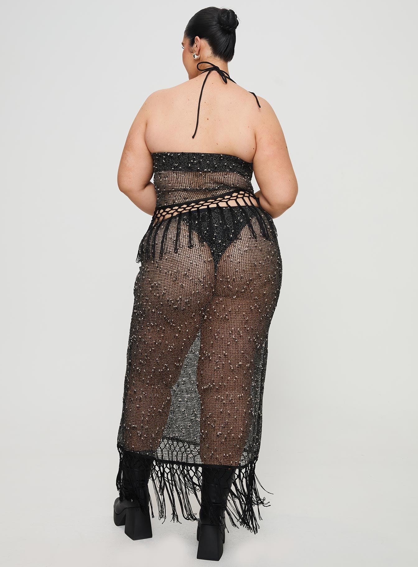 Alnet Maxi Skirt Black Curve、mySite、solidvoid