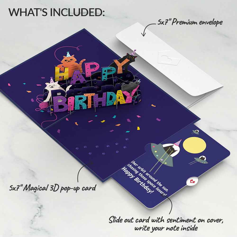 Happy Birthday with Space Laser Cats Pop-Up Card and Sentiment Set、mySite、solidvoid