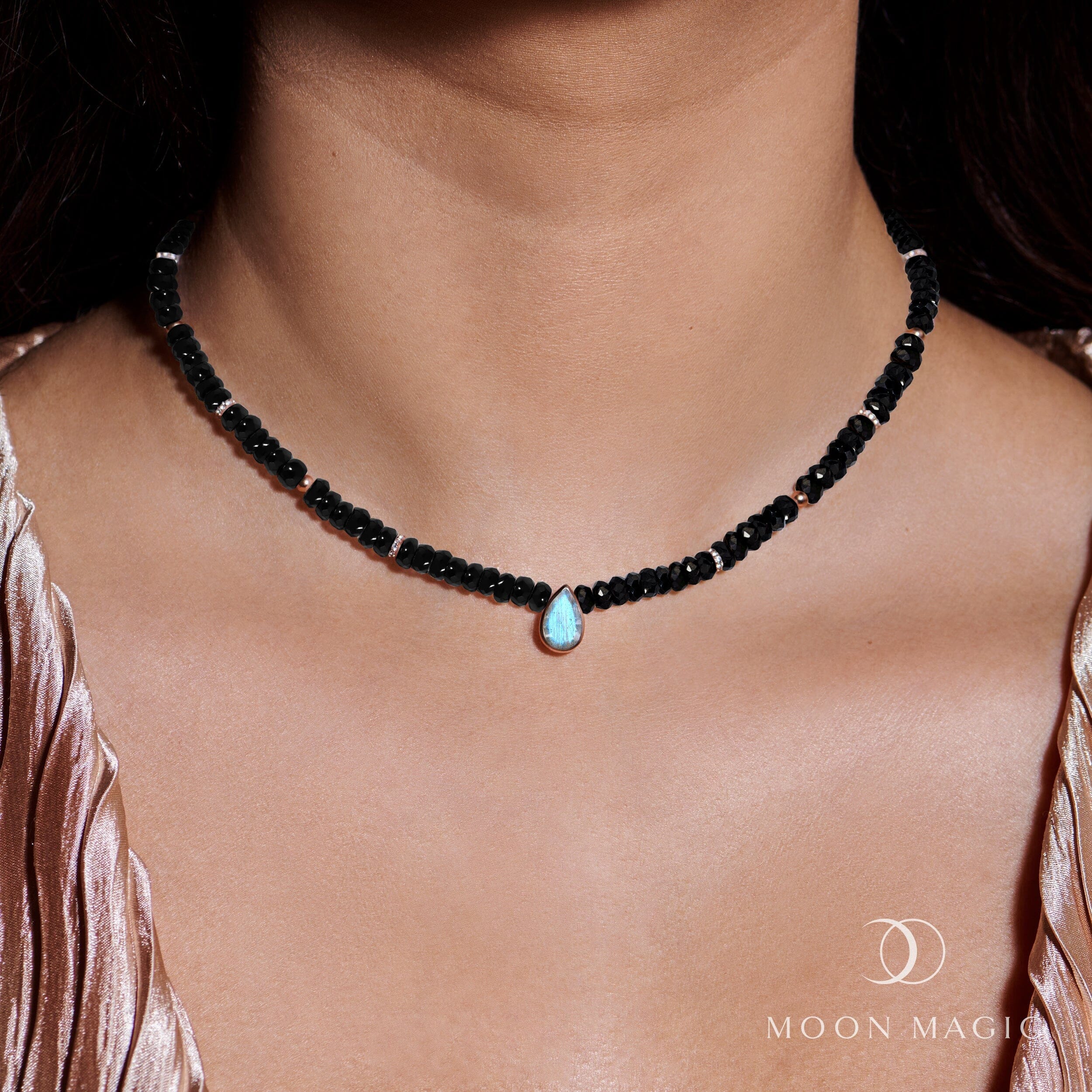 Black Obsidian Labradorite Necklace - Free Spirit、mySite、hinf8tx79