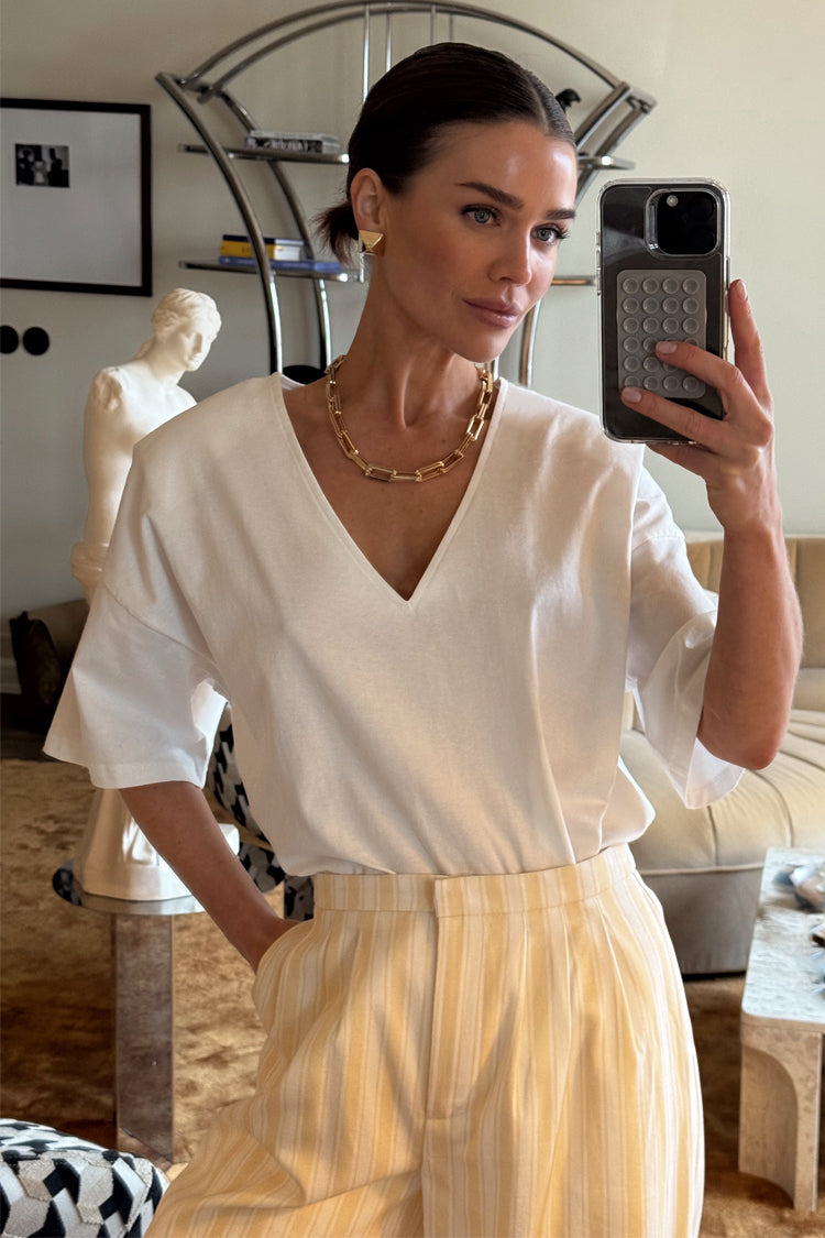 White T Shirt with Shoulder Pads、mySite、solidvoid