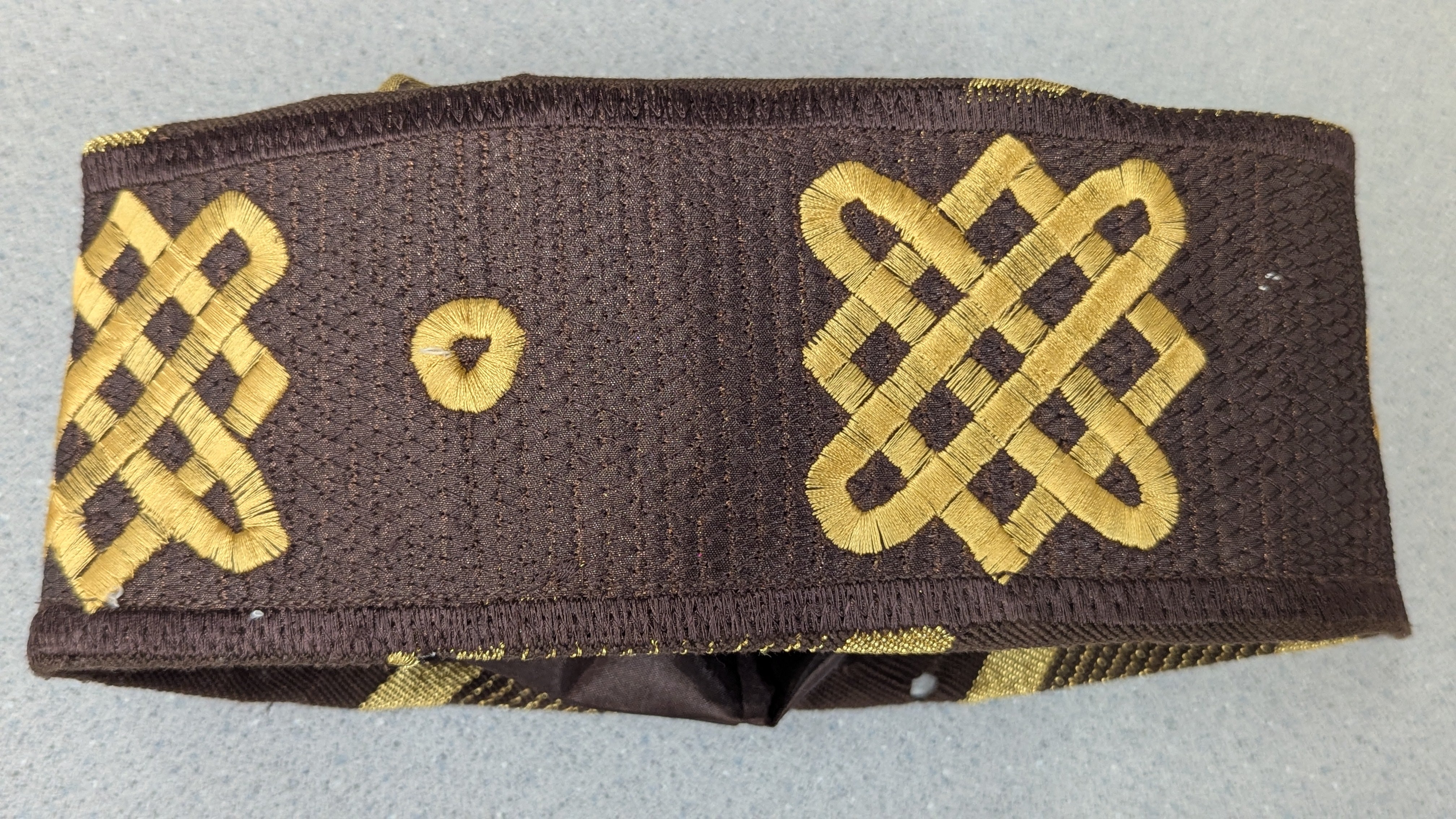 Dupsie's Wadeola Striped Brown and Gold Handwoven Aso Oke Fila kufi cap Hat DPHABG58、mySite、solidvoid