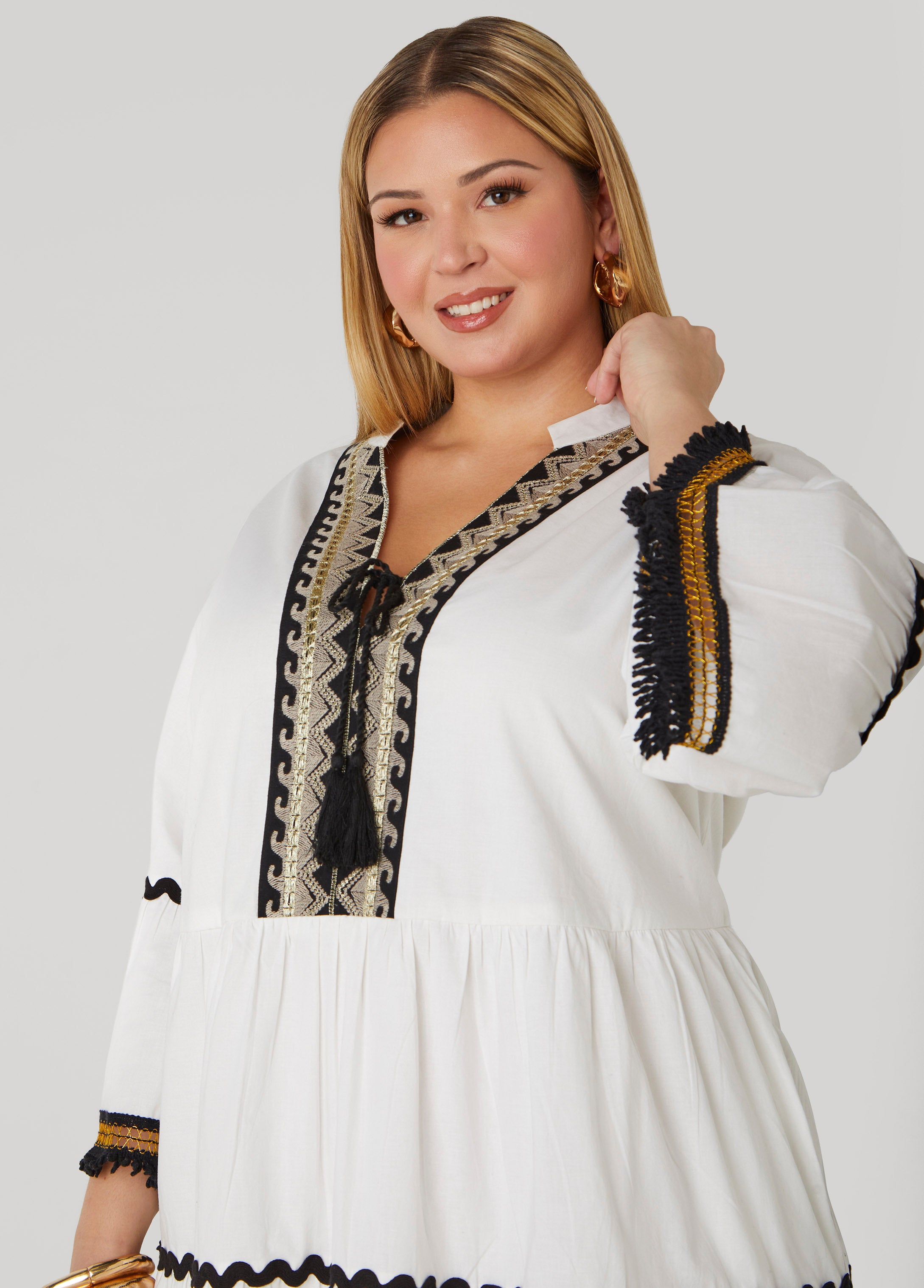 Tasseled Cotton Swing Dress、mySite、bengalsvssteelers