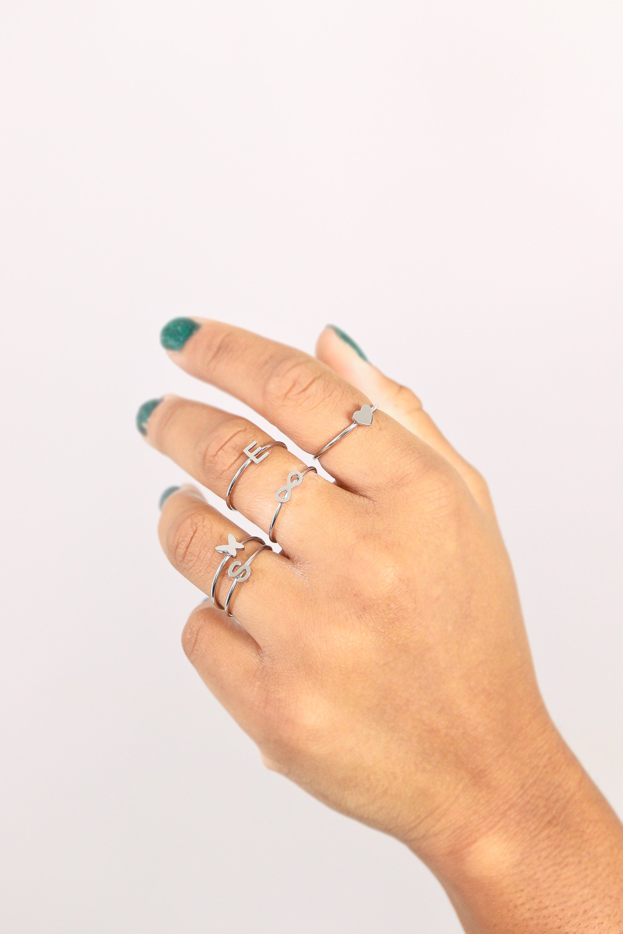 Stainless Steel Initial Stacking Rings A-M / ZRJ9020、mySite、dreamappss