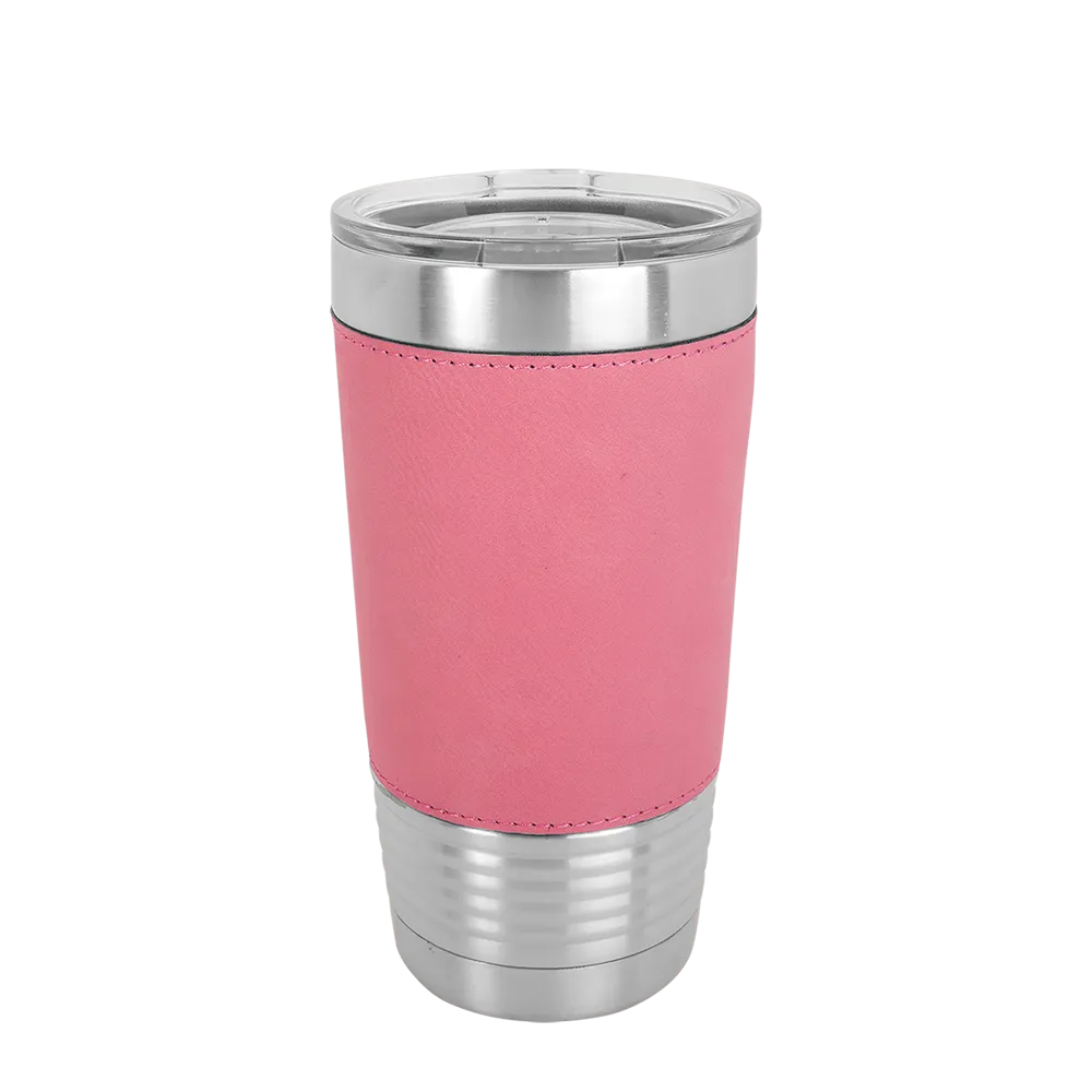 Polar Camel 20 oz. Laserable Leatherette Tumbler w/ Clear Lid、mySite、noshort