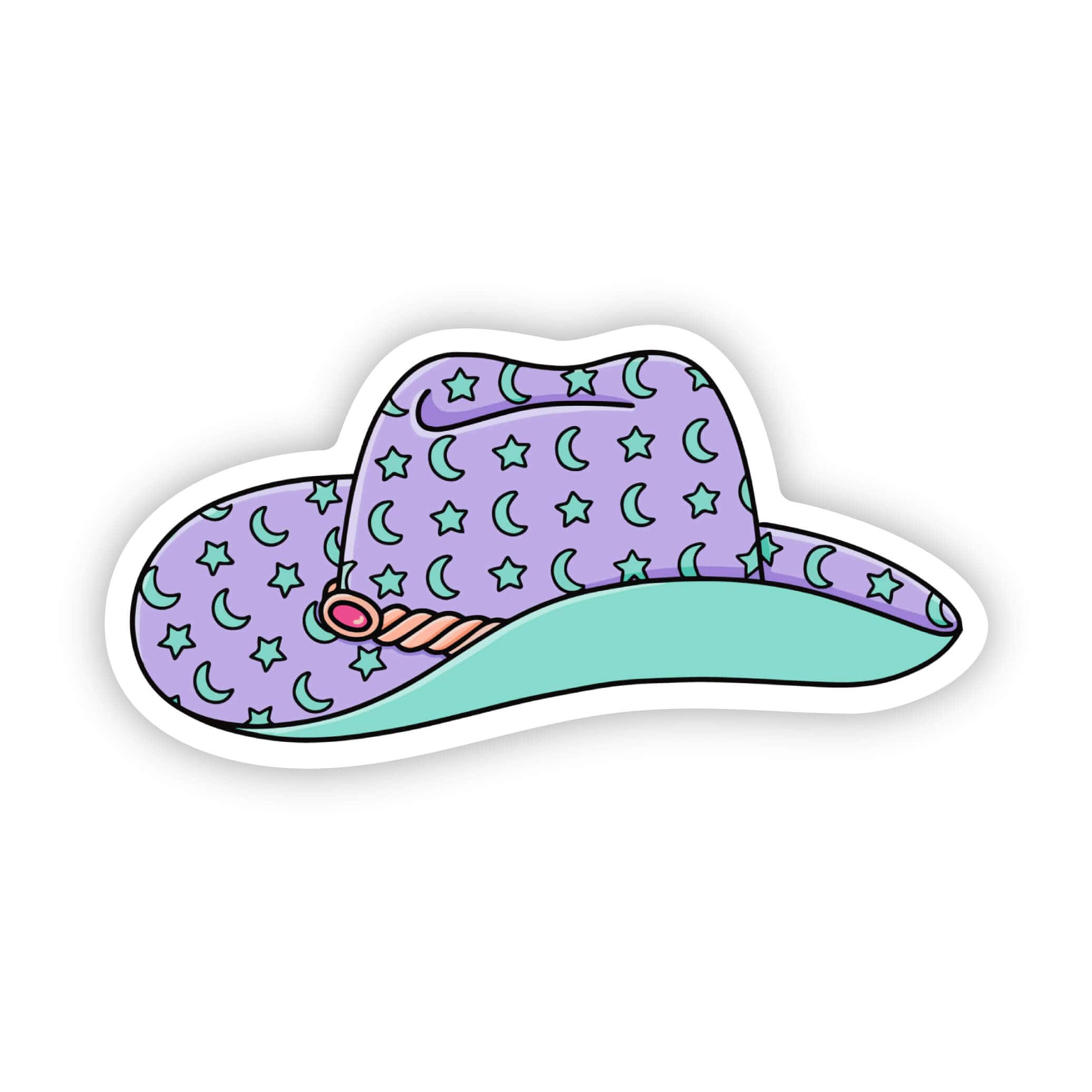  Purple & Blue Heart & Moon Cowgirl Sticker、mySite、ghnorth
