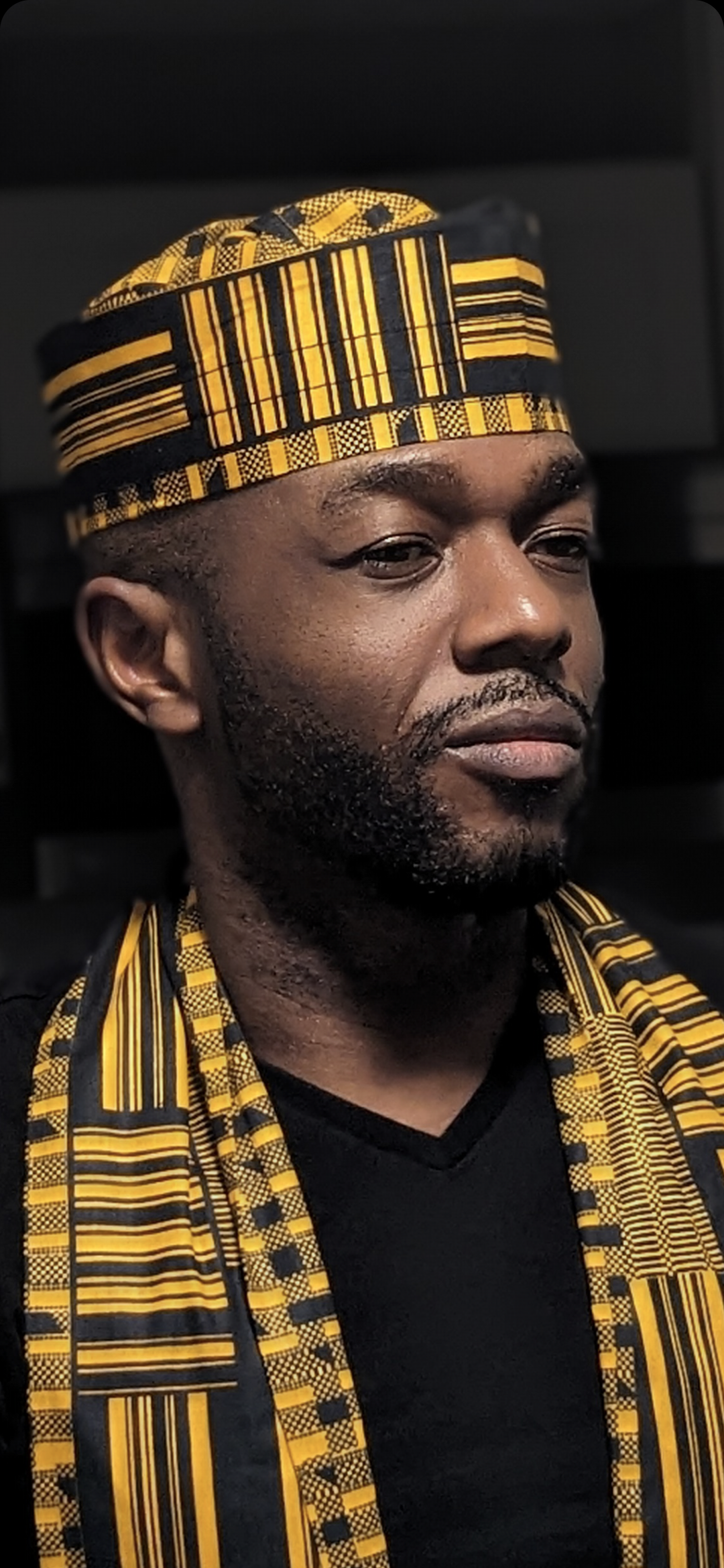 Dupsie's Nana Kwame Adinkra African Print Kente Kufi Hat DPH4091、mySite、solidvoid