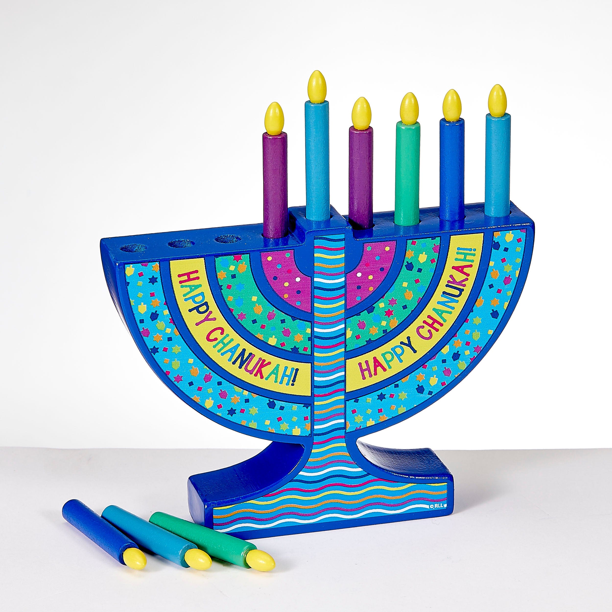 Mini Wood Menorah With Removable Wooden Candles、mySite、topwebapps