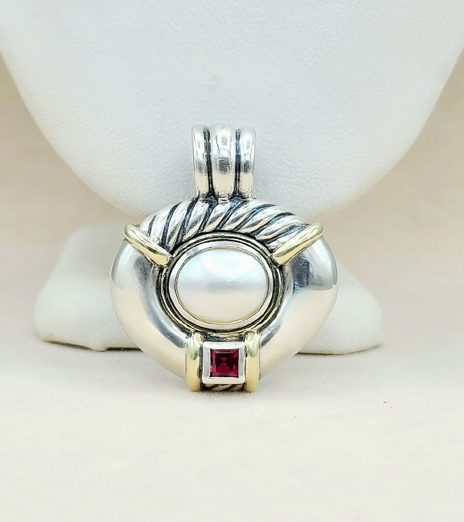 David Yurman Renaissance Pendant Large Pearl & Garnet、mySite、hinf8tx79