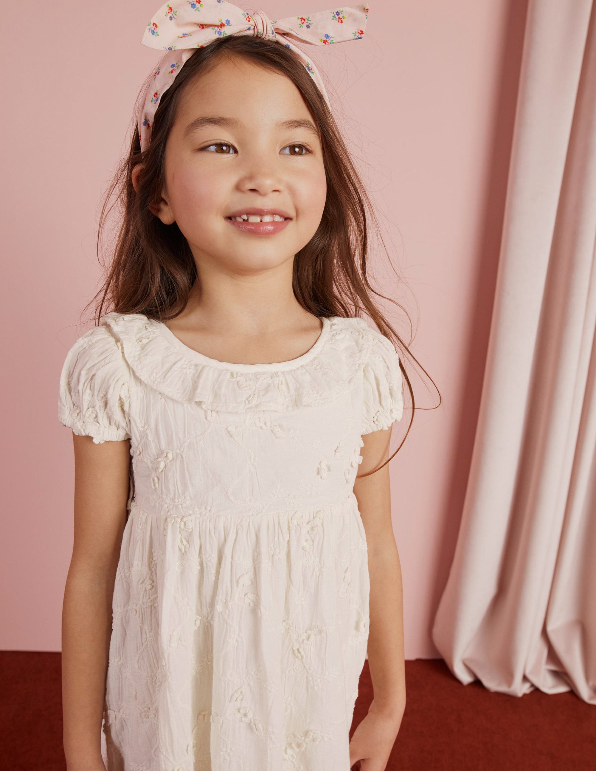  Dip Hem Broderie Dress-Ivory、mySite、ashleygrahame