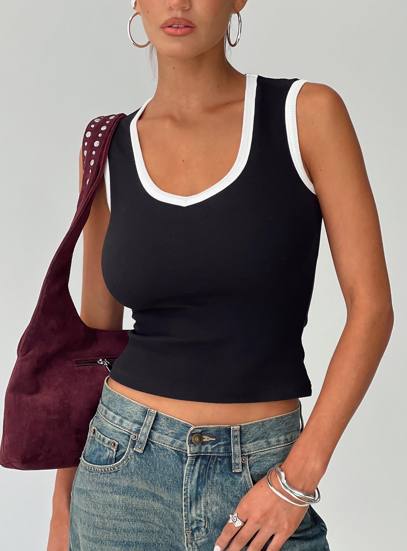 Start Me Up Top Black / White、mySite、solidvoid