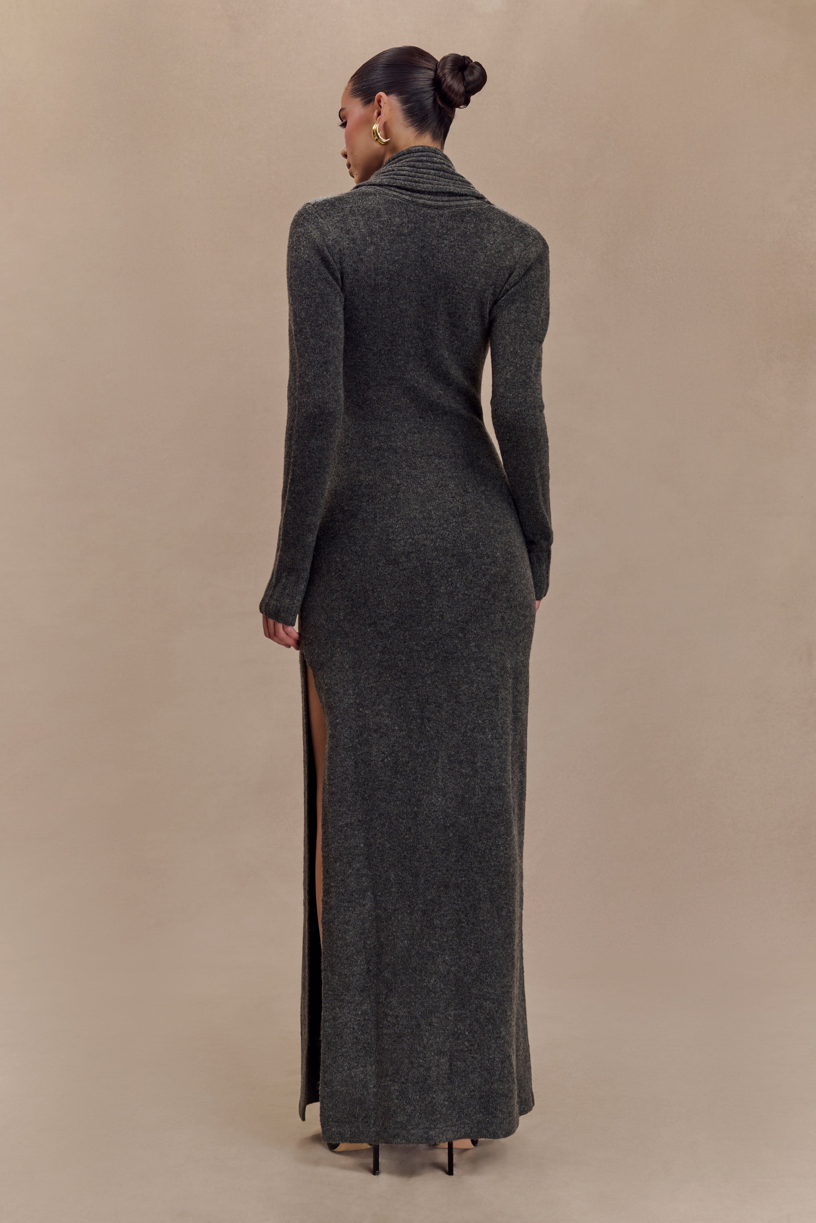 Alessandra Reversible Knit Maxi Dress - Charcoal Marle、mySite、solidvoid