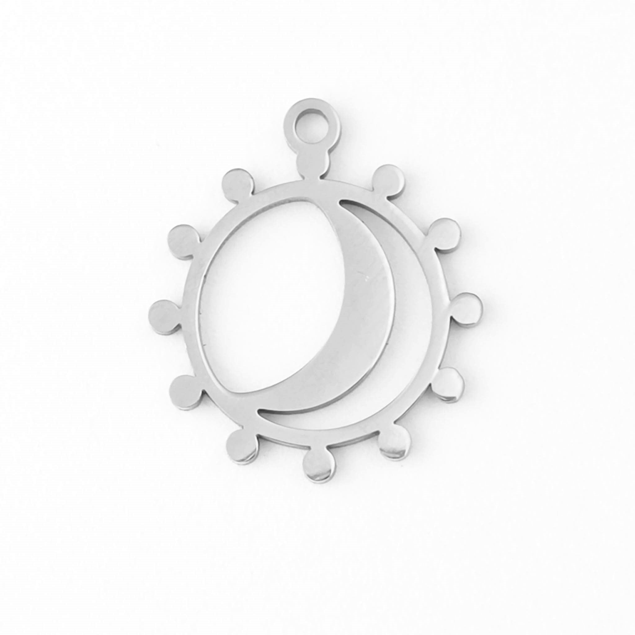 18K Gold PVD Stainless Steel Sun and Moon Charm / PDL0040、mySite、dreamappss