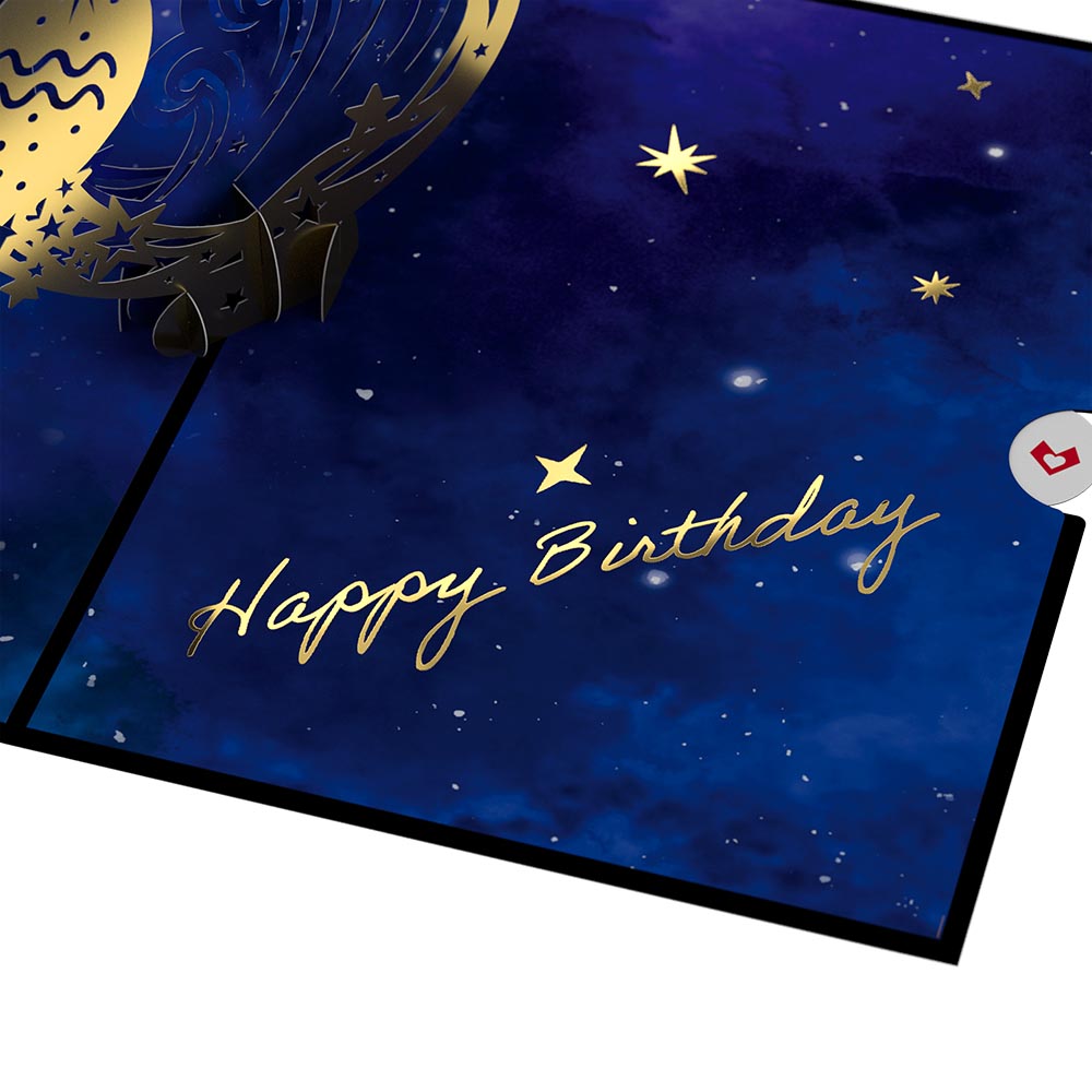 Aquarius Zodiac Birthday Pop-Up Card、mySite、solidvoid