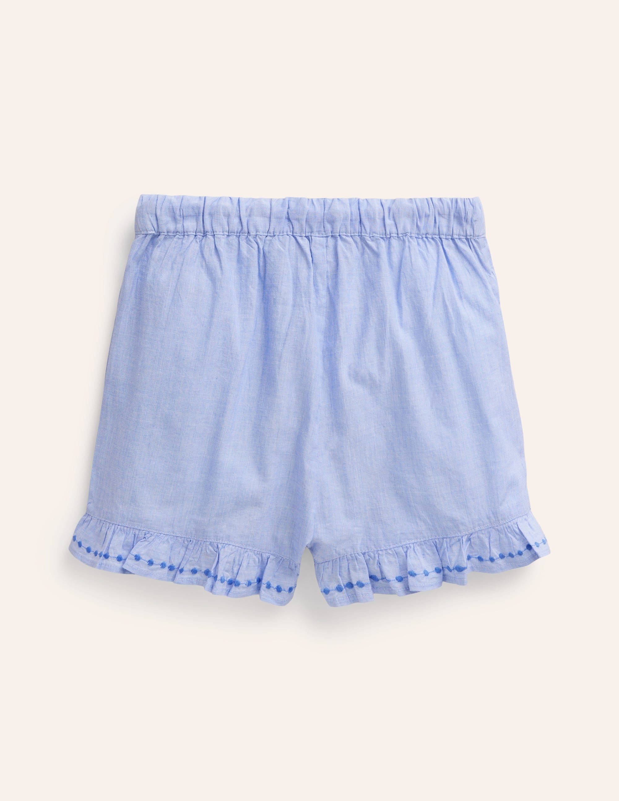  Frill Hem Woven Shorts-End on End Embroidery、mySite、ashleygrahame