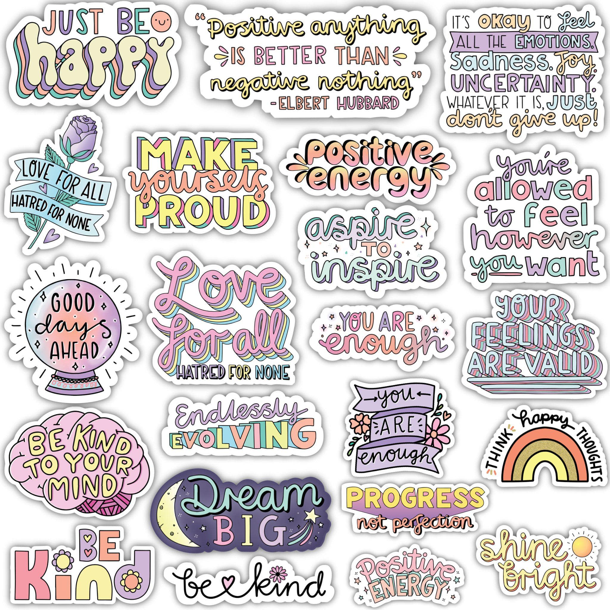  Colorful Positivity Sticker 22 Pack、mySite、elrpsem3k