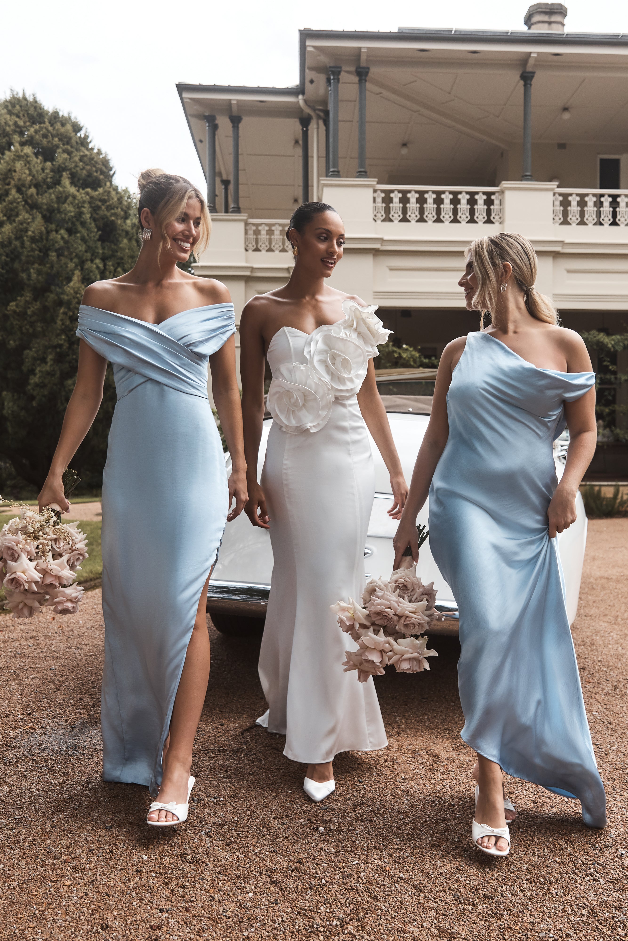 Yvette Slip Maxi Dress With Asymmetrical Hem - Cornflower Blue、mySite、solidvoid