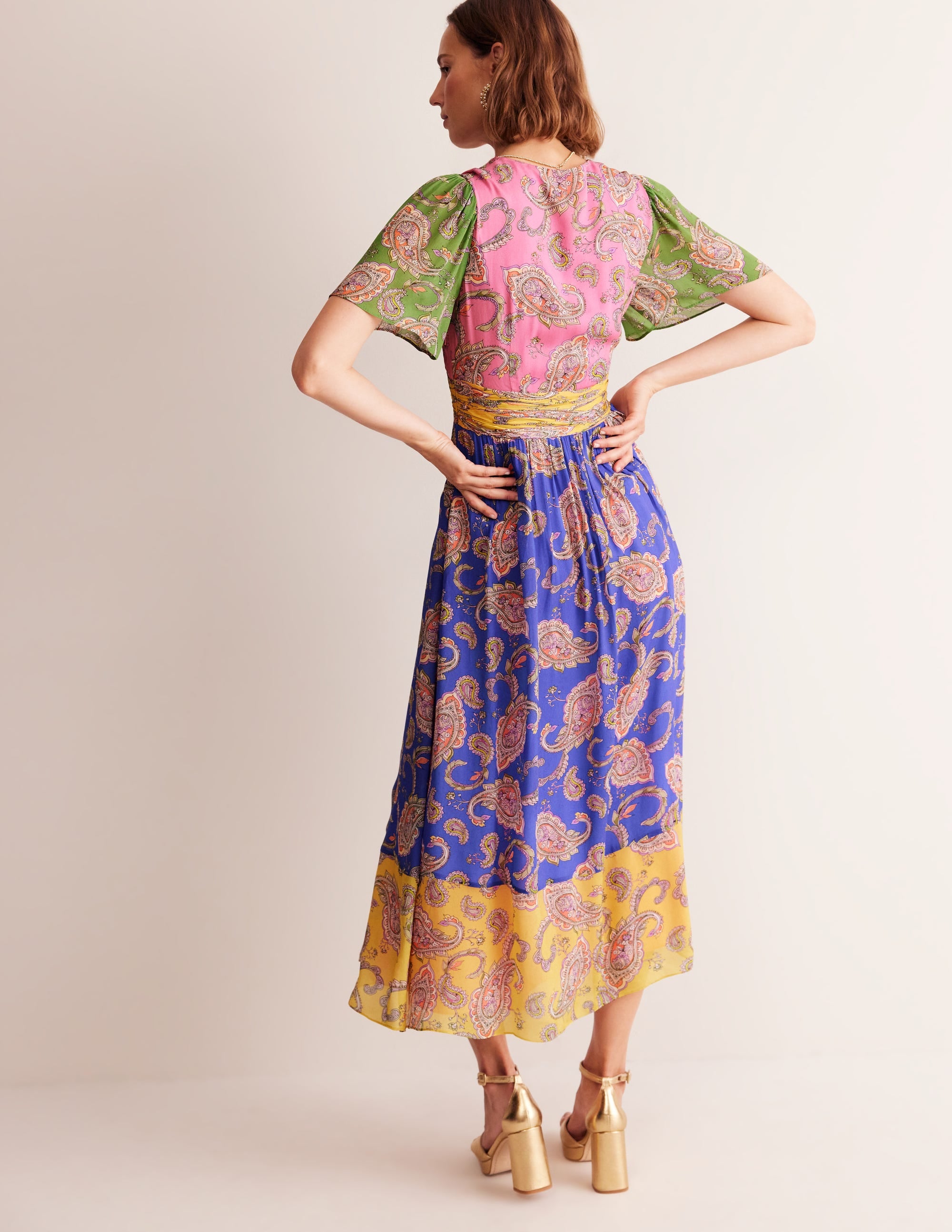  Empire Ruched Maxi Dress-Cashmere Rose, Wild Paisley、mySite、ashleygrahame