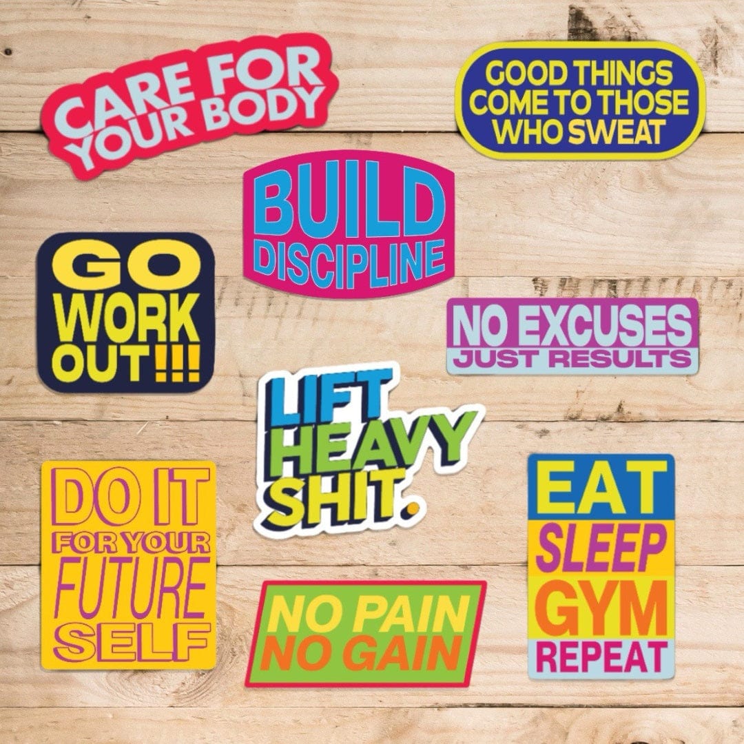  Gym Motivation Sticker 9 Pack、mySite、ghnorth