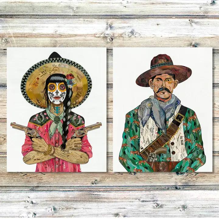 Art Print | Mexican Cowboy Wall Art | Vaquero (Tigers)、mySite、g9winljtr